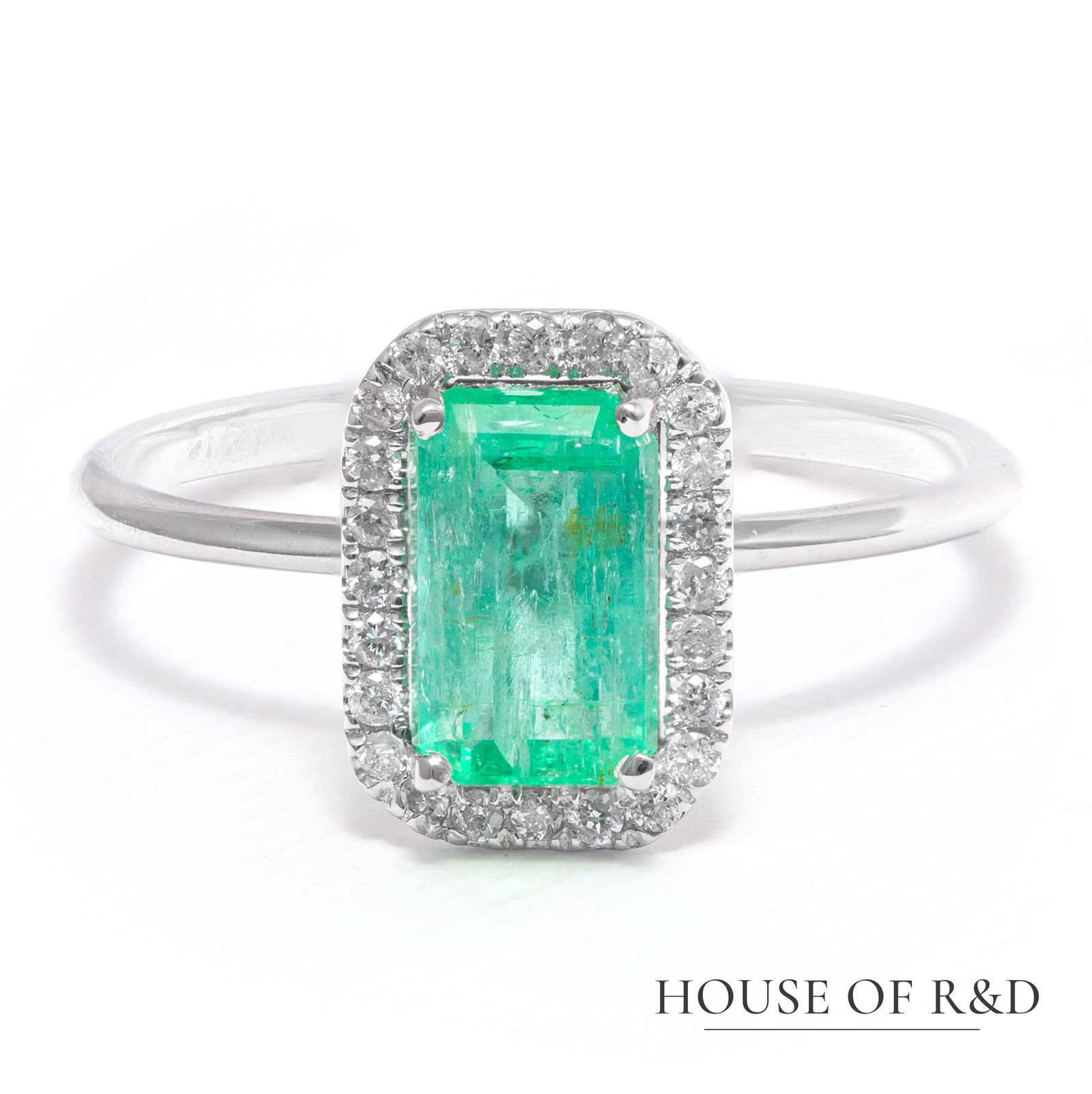 14k White Gold - 1.18tcw -  Emerald & Diamonds Ring (1 of 6)