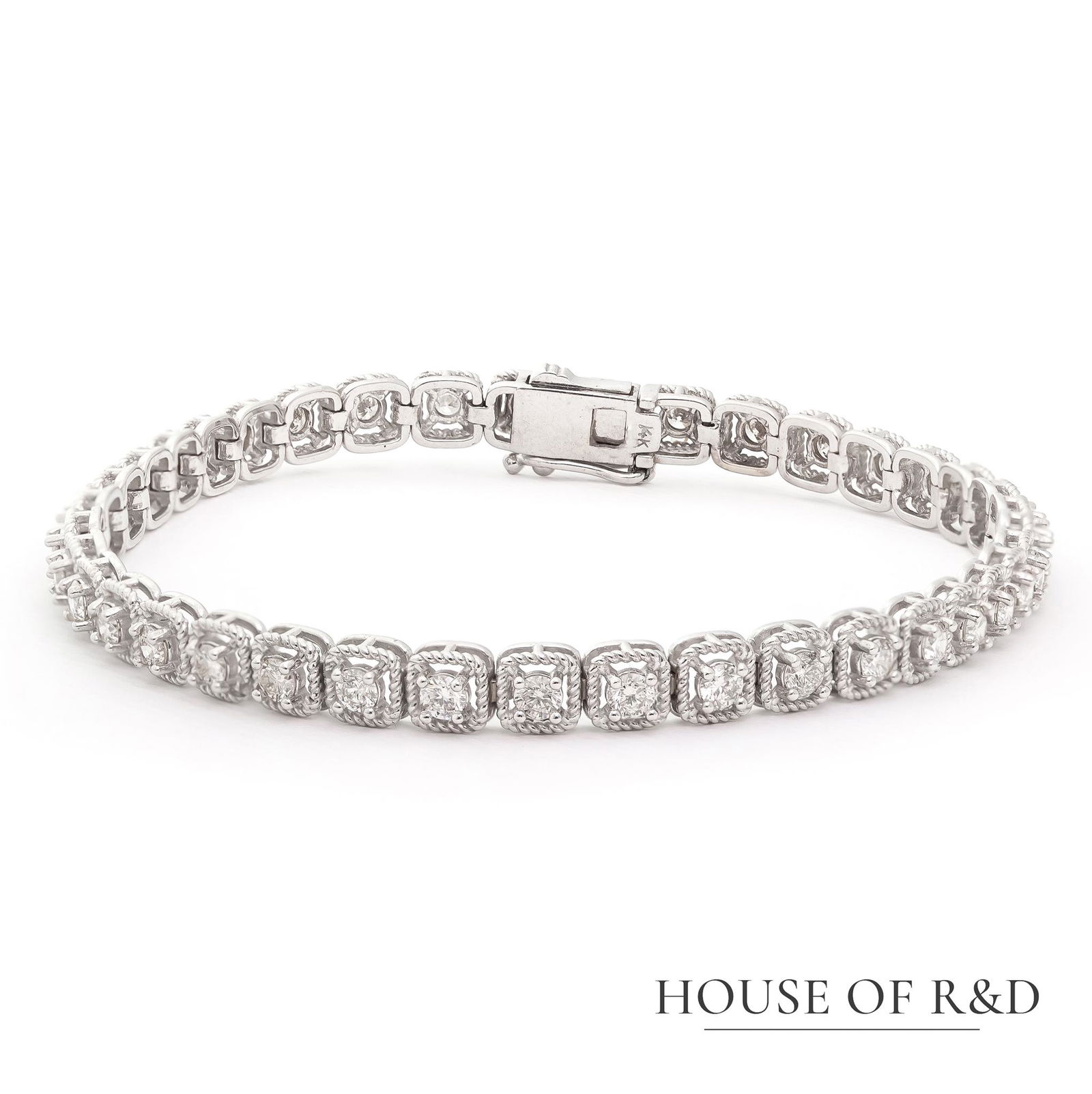 14k White Gold - 2.13tcw -  Diamonds Tennis Bracelet (1 of 5)