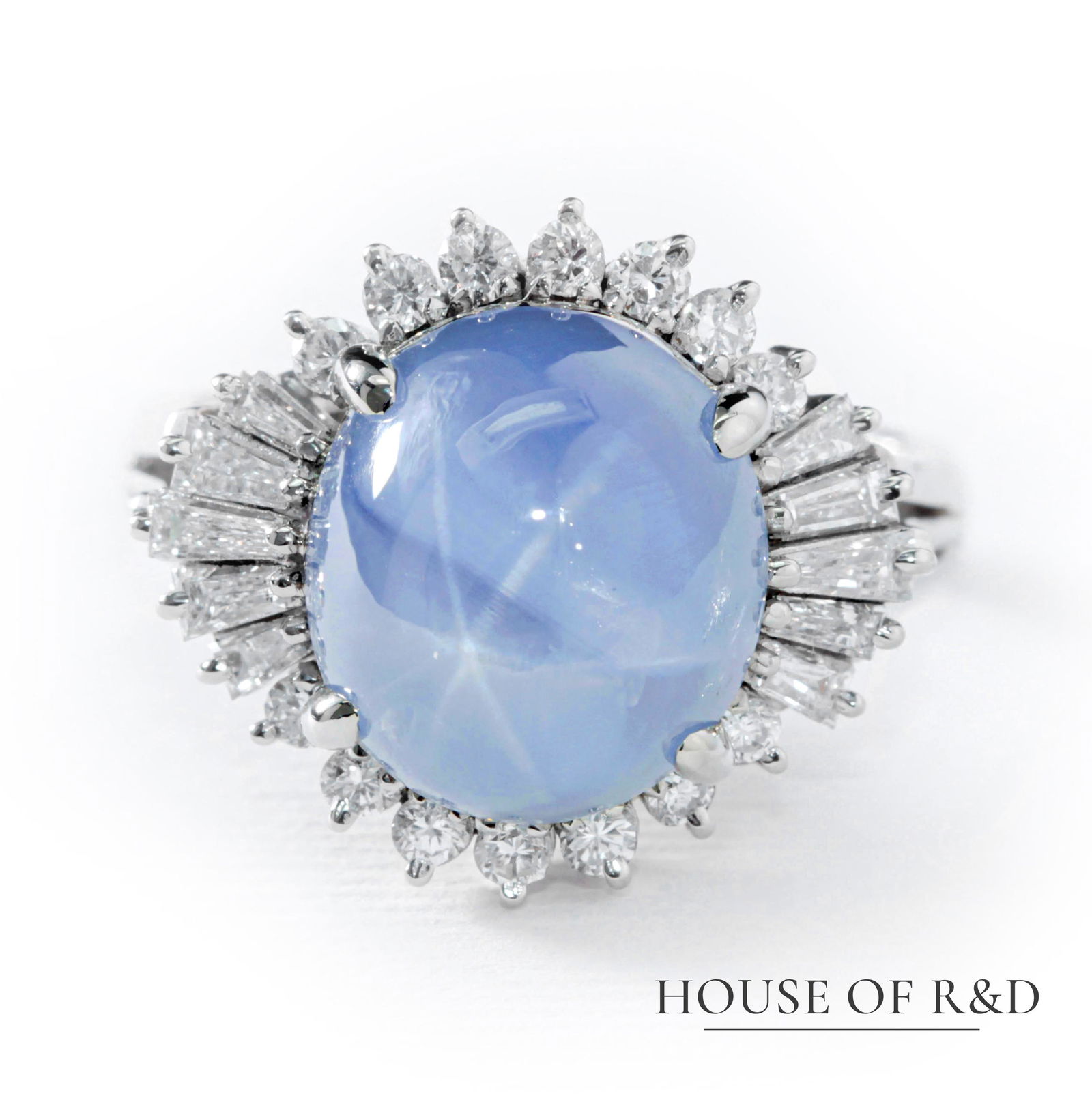 Platinum 900 - 12.67tcw - Sapphire & Diamonds Ring (1 of 5)