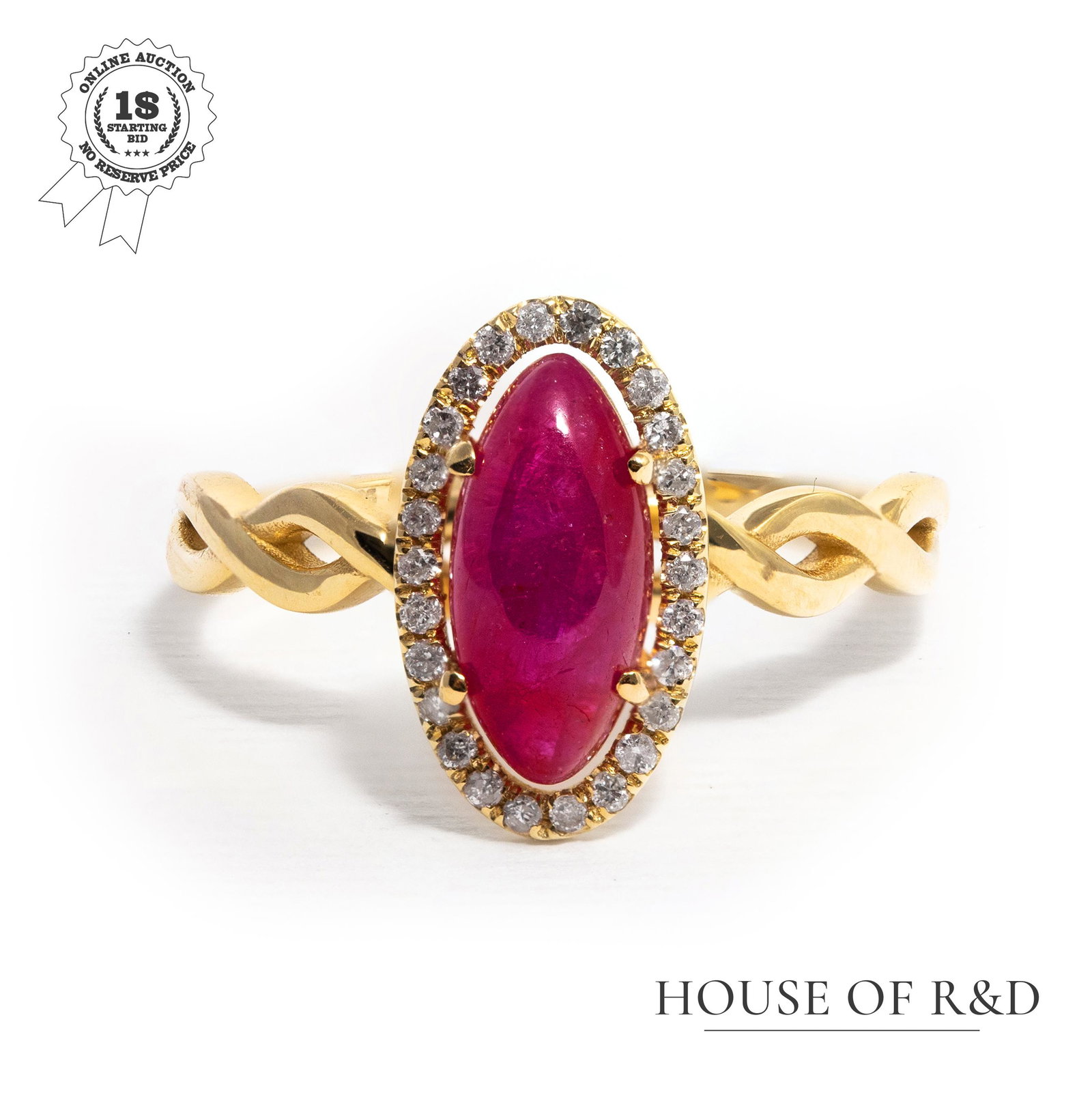 18k Yellow Gold - 2.13tcw -  Ruby & Diamonds Ring (1 of 6)