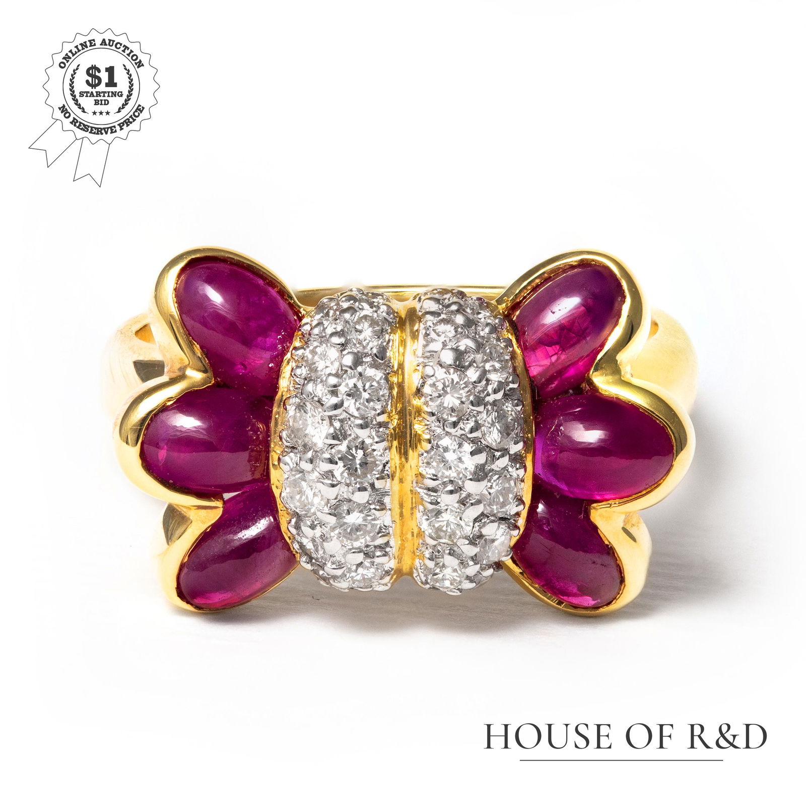 18k Yellow Gold - 2.76tcw -  Ruby & Diamond Ring (1 of 6)