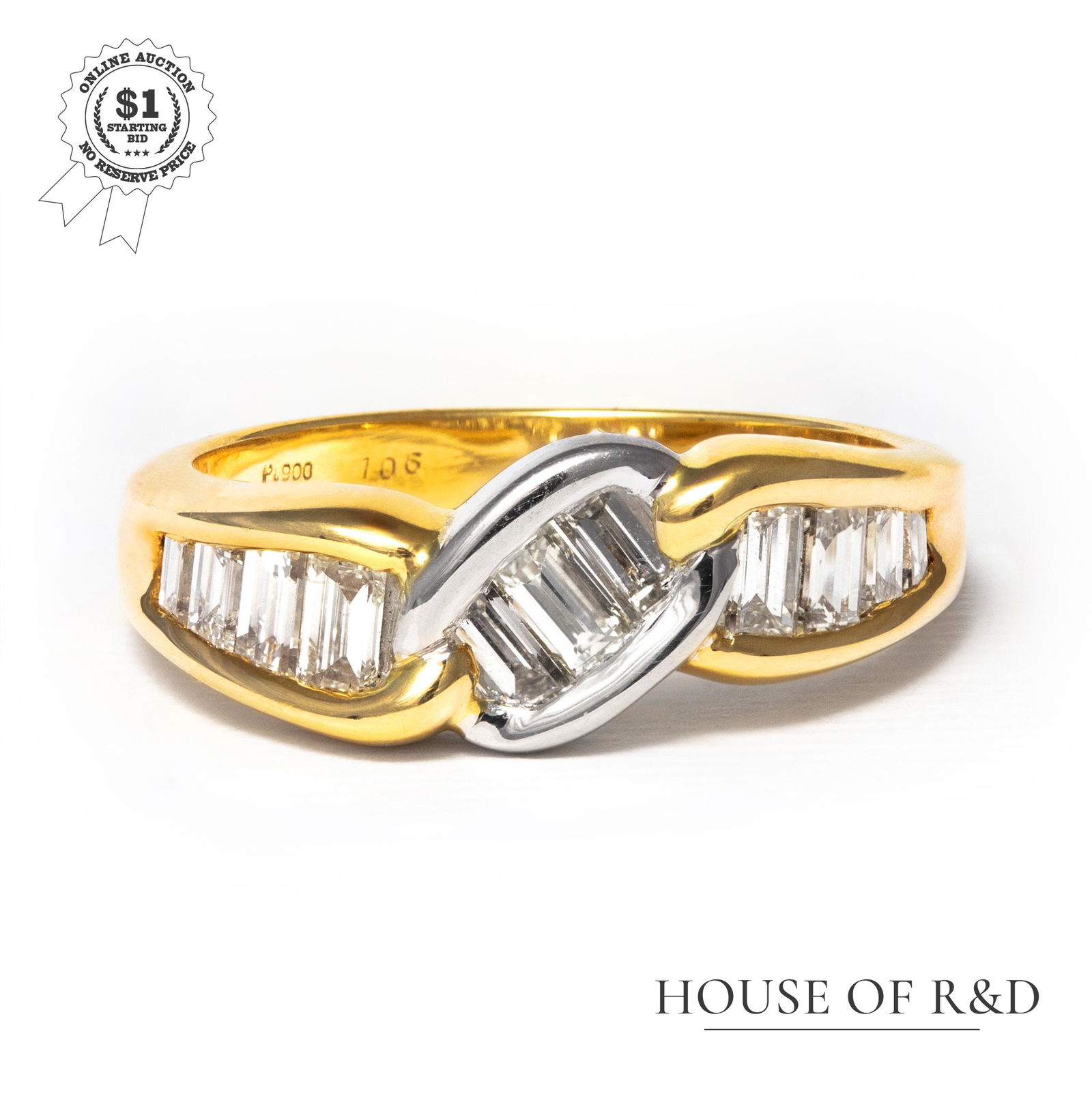 18k Yellow Gold & Platinum - 0.70tcw -  Diamond Ring (1 of 6)