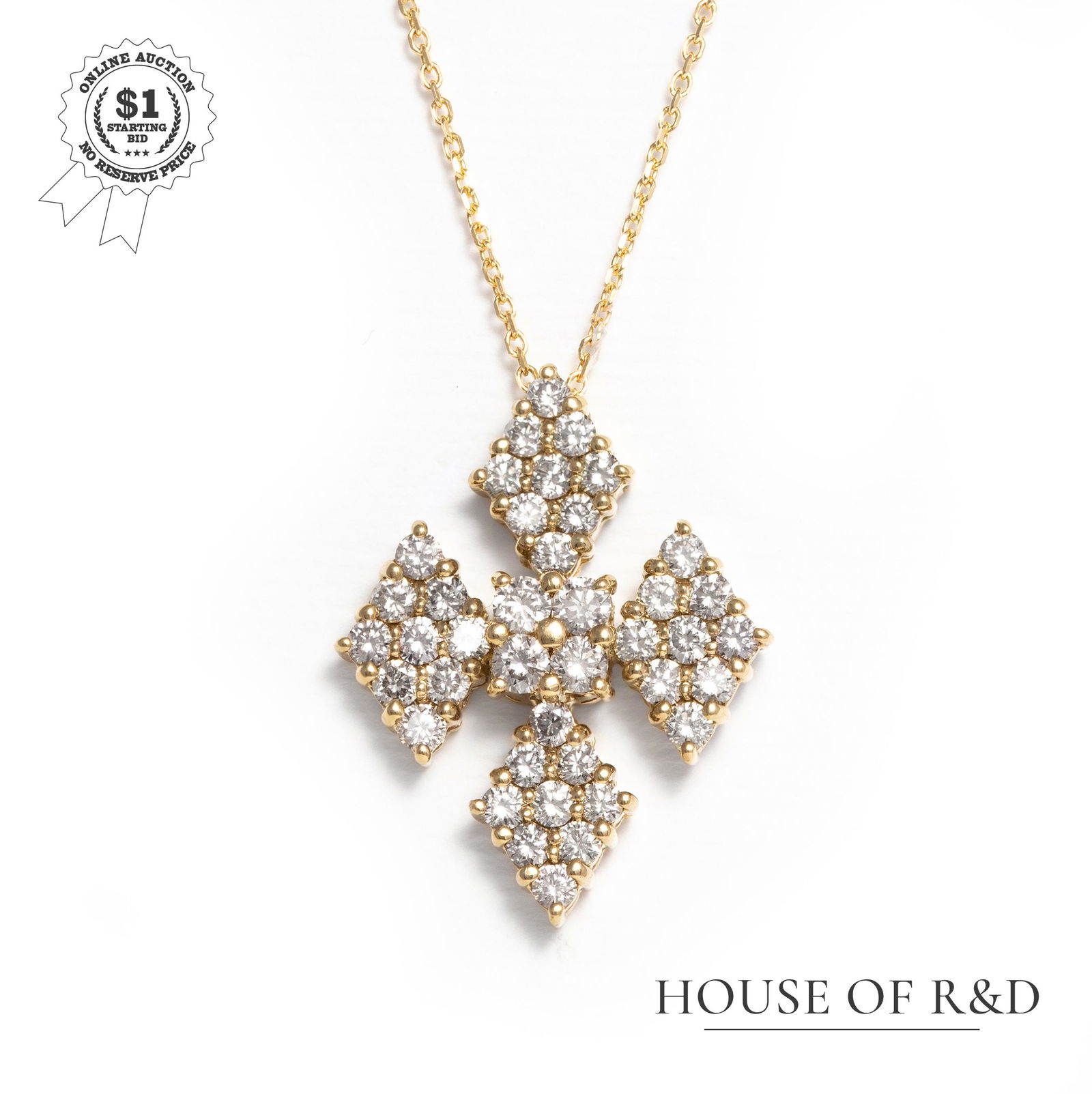 18k Yellow Gold - 1.00tcw -  Diamond Pendant (1 of 4)