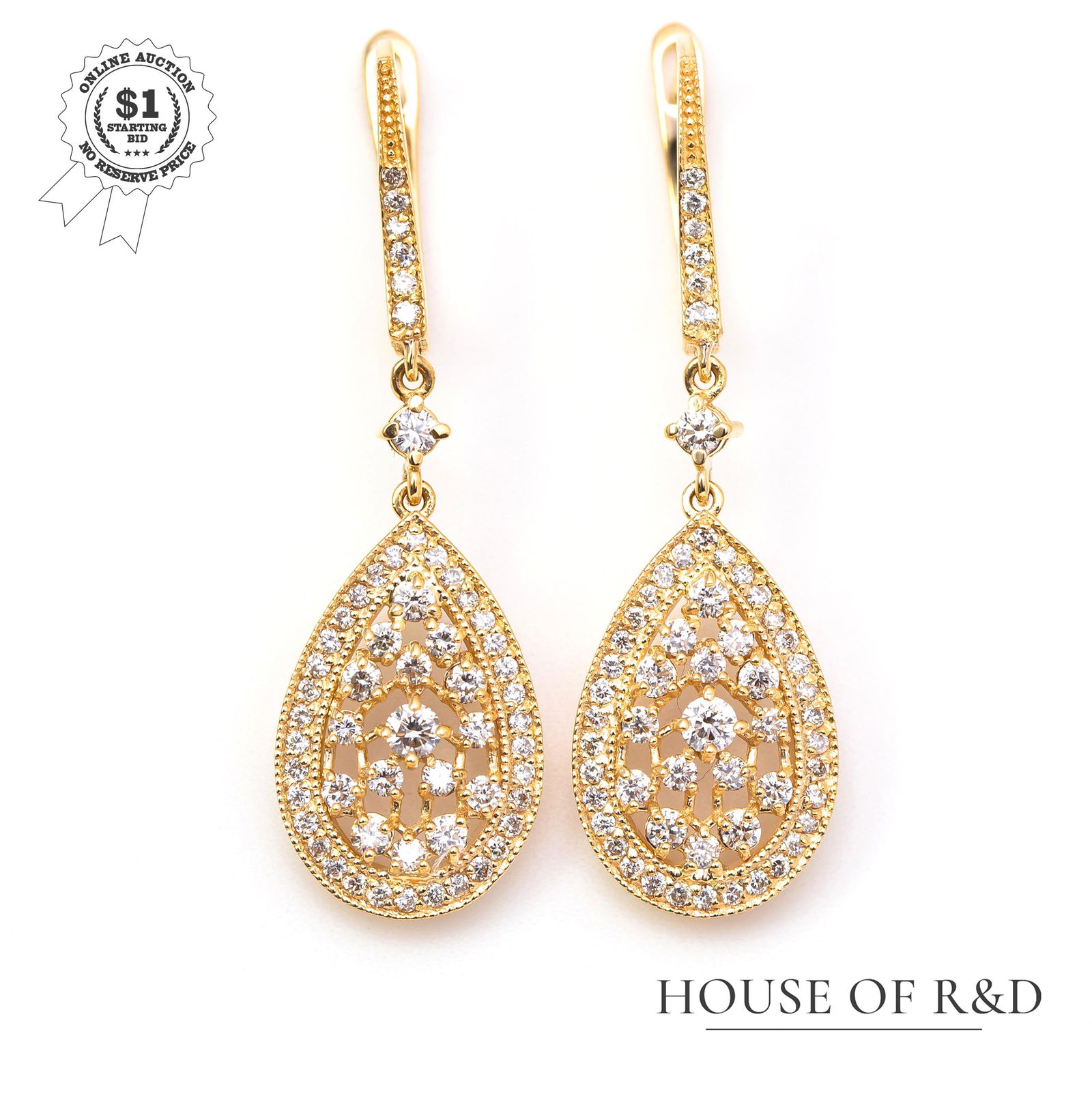 14k Yellow Gold - 1.27tcw -  Diamond Earrings (1 of 5)