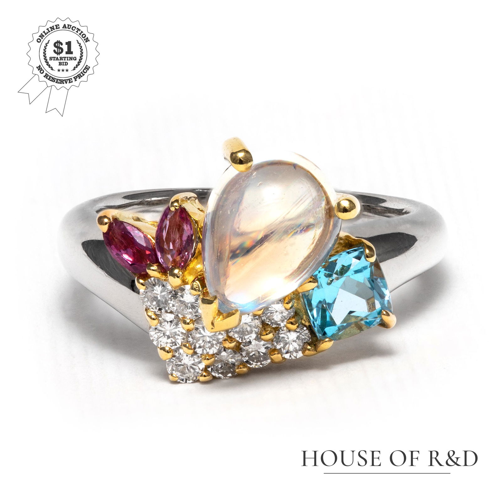 Platinum&18k Yellow Gold - 2.82tcw - Moonstone Ring (1 of 6)