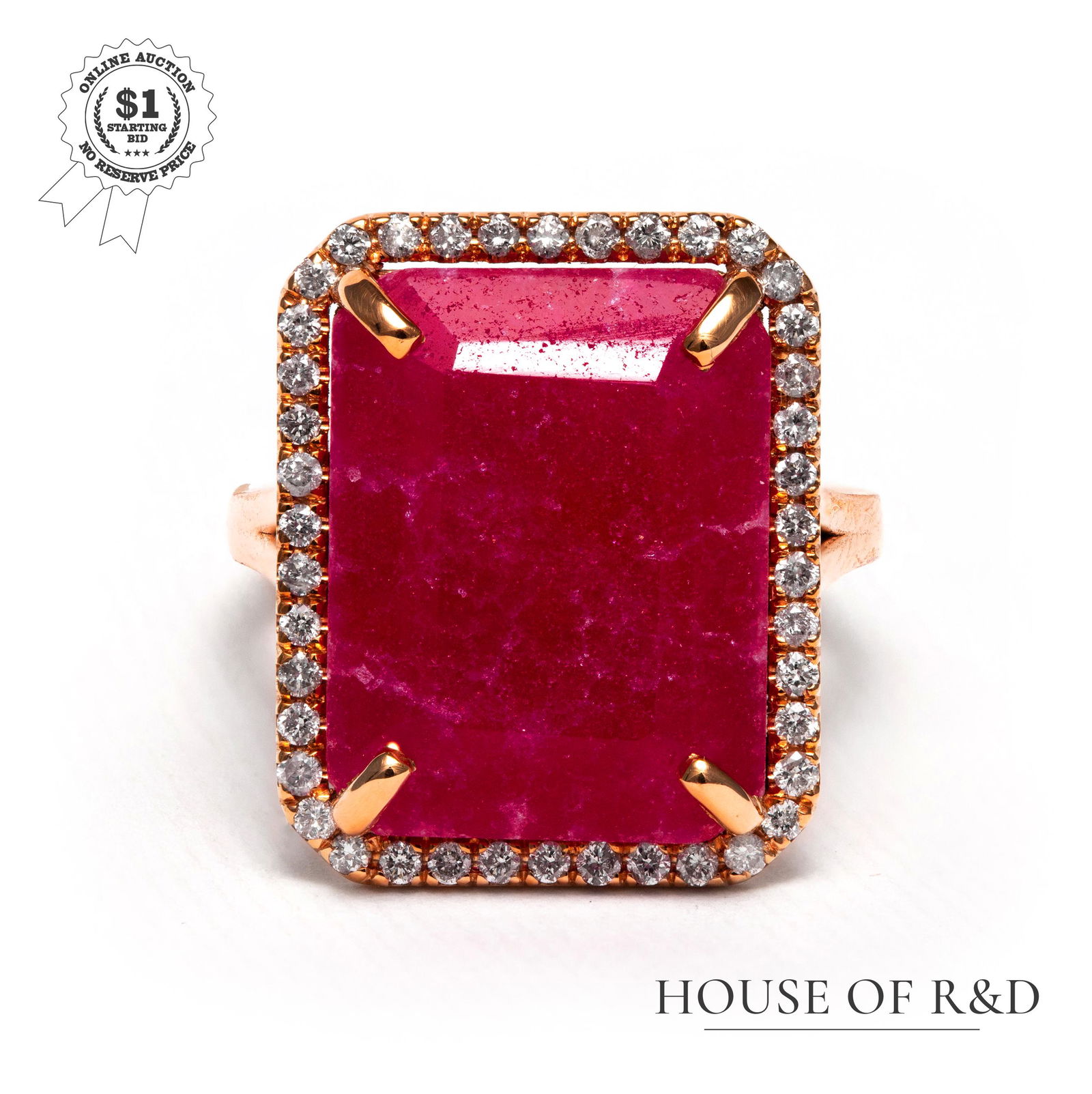 14k Rose Gold - 11.94tcw - Chalcedony & Diamond Ring (1 of 6)