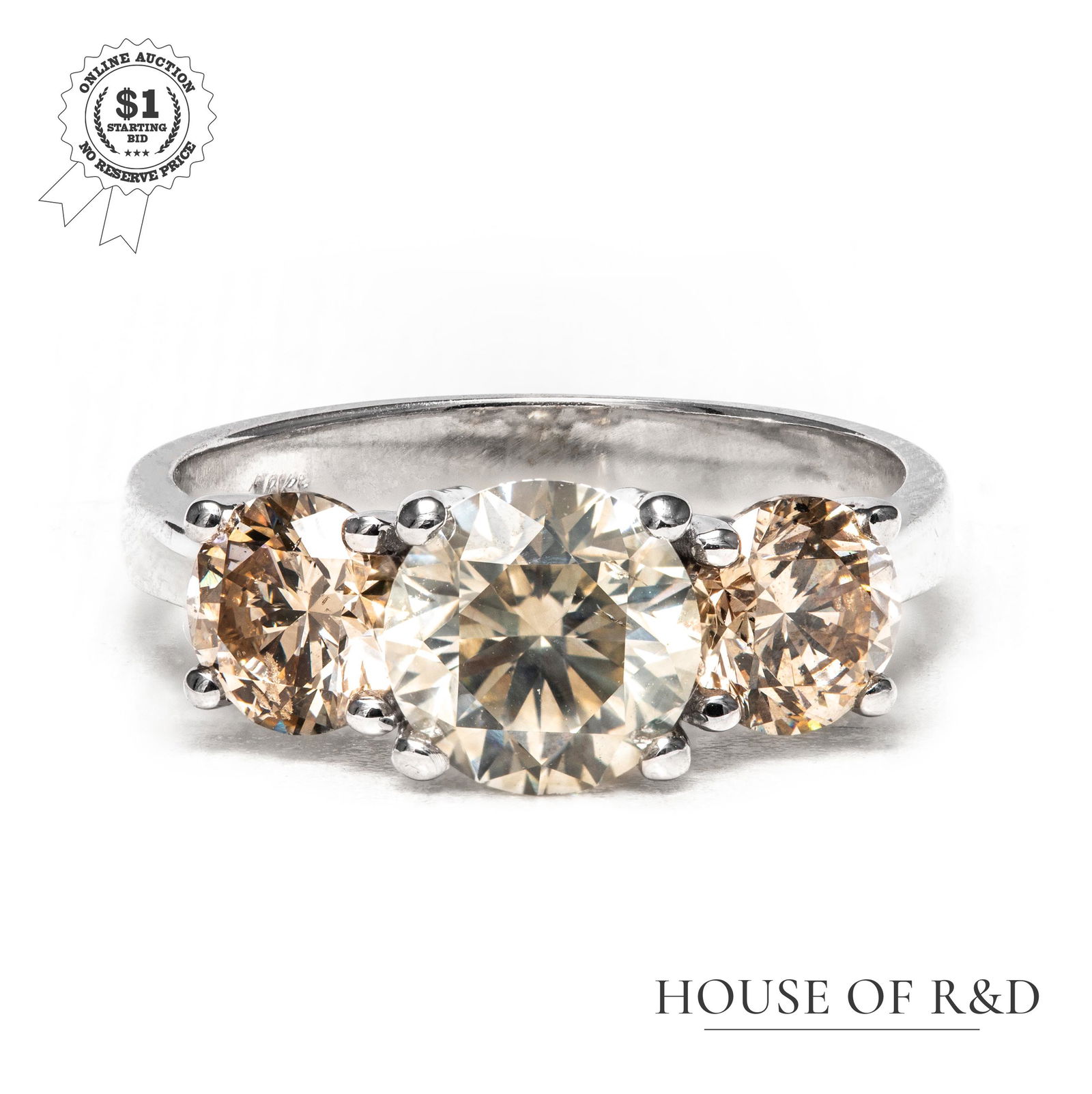 14k White Gold - 3.39tcw - Diamond Ring (1 of 6)