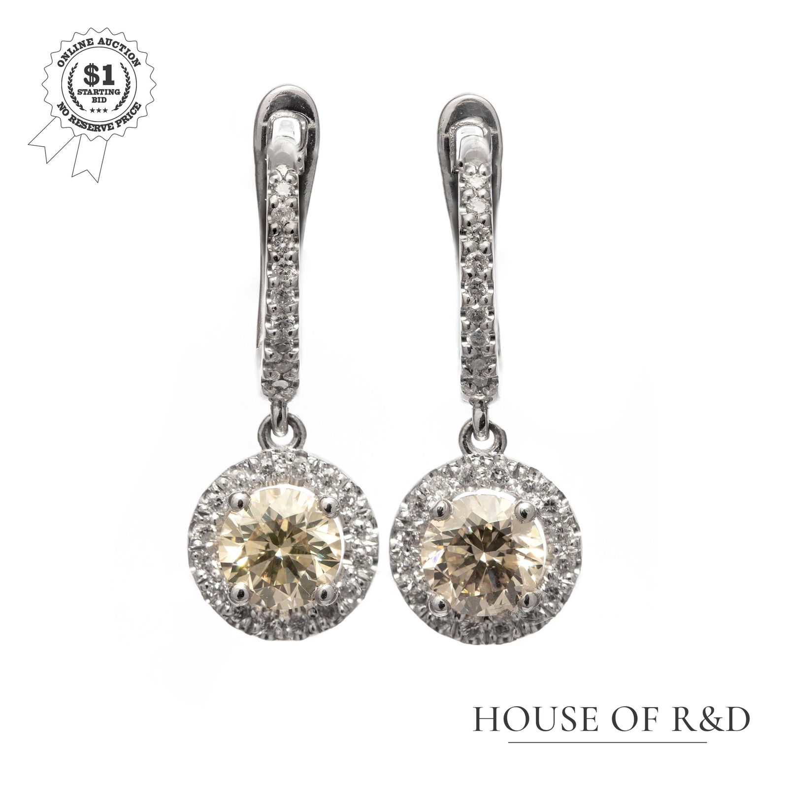 14k White Gold -  1.20tcw -  Diamond Earrings (1 of 6)