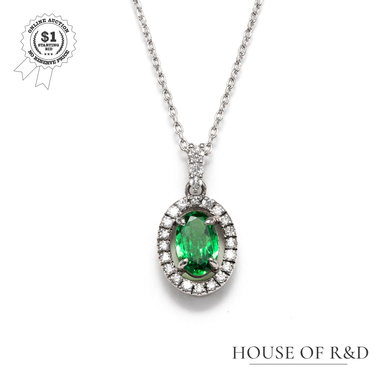 18k White Gold - 0.55tcw - Garnet & Diamond Pendant (1 of 6)