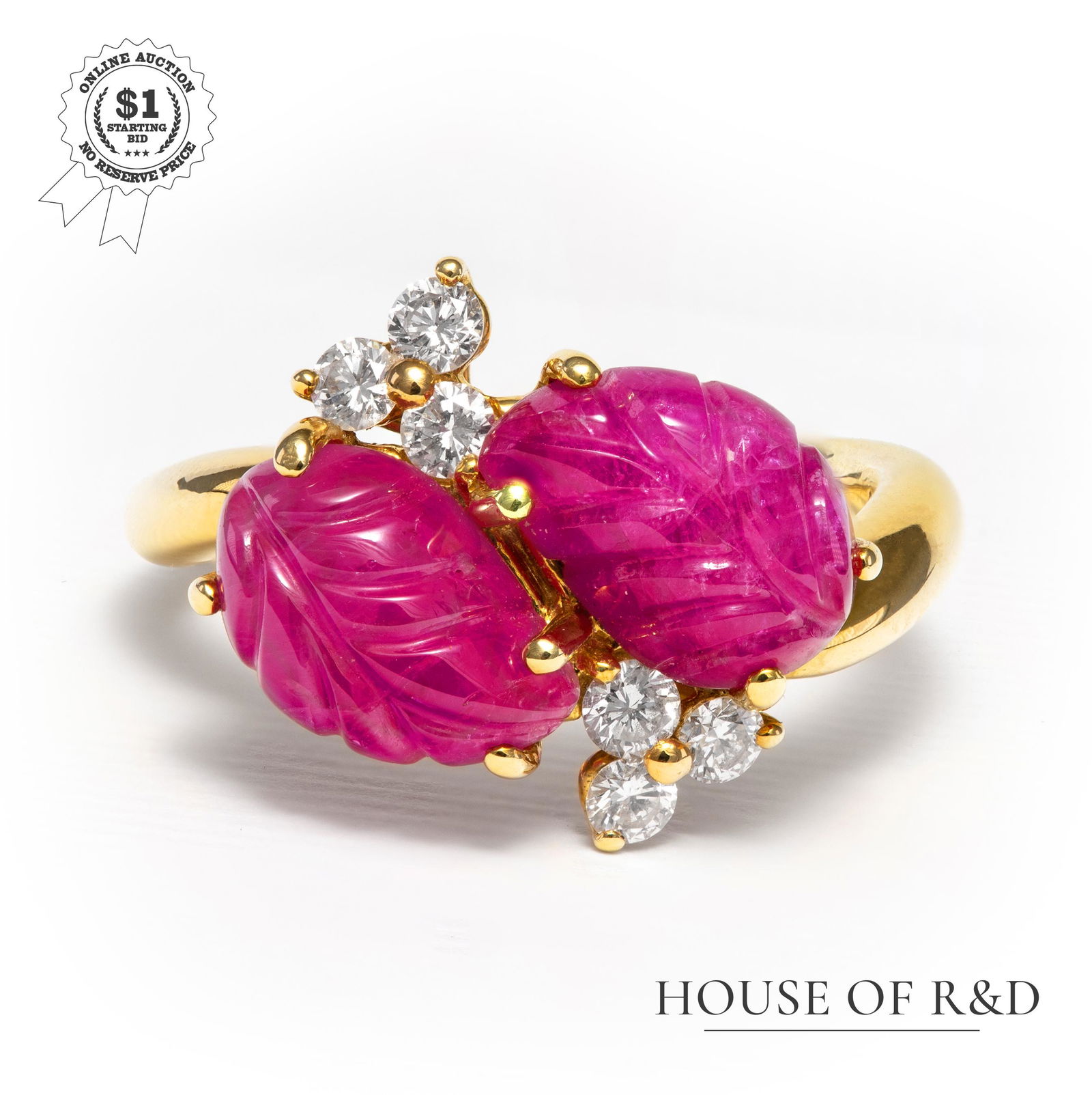 18k Yellow Gold - 5.82tcw - Ruby & Diamond Ring (1 of 6)