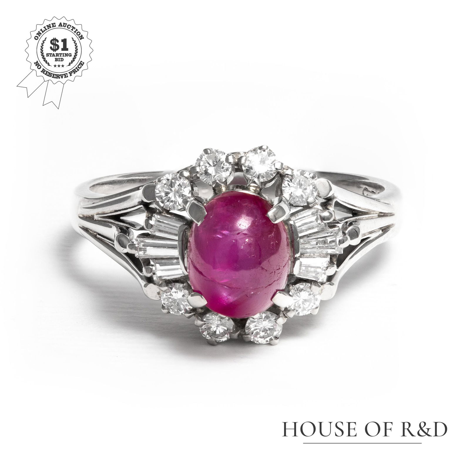 Platinum 850 - 2.70tcw - Ruby & Diamond Ring (1 of 6)