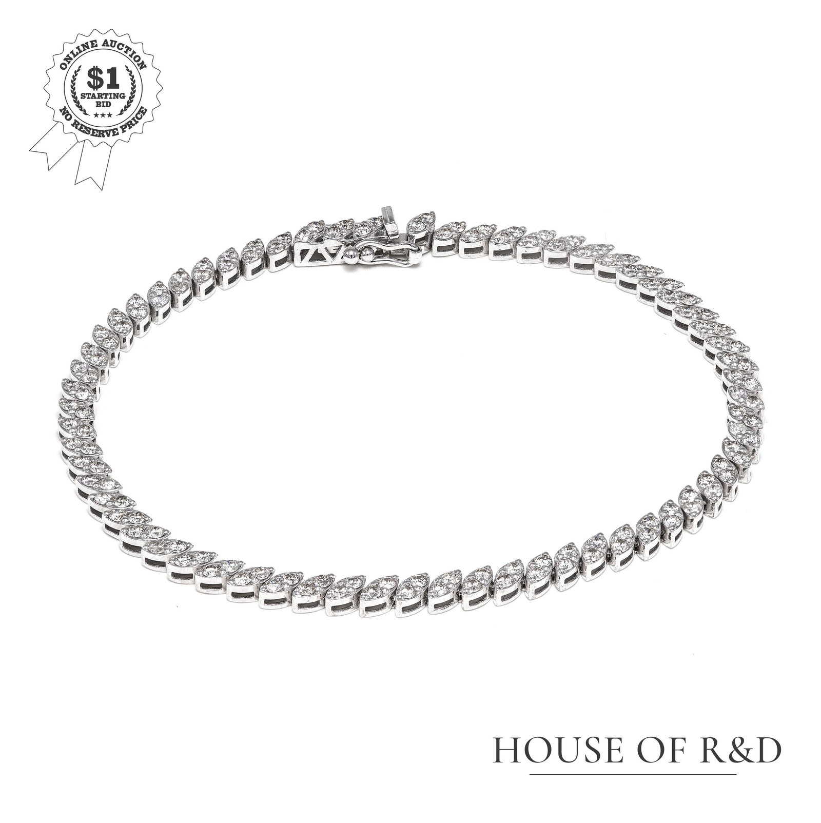 14k White Gold - 2.37tcw - Diamond Bracelets: No Reserve Price! Grading Results: ___________ Stone Type: Natural Diamond Shape: Round Brilliant Carat: 128 Pcs / 2.37 ct Color: I-K Clarity: VS1-SI1 Jewelry Material: 14k White