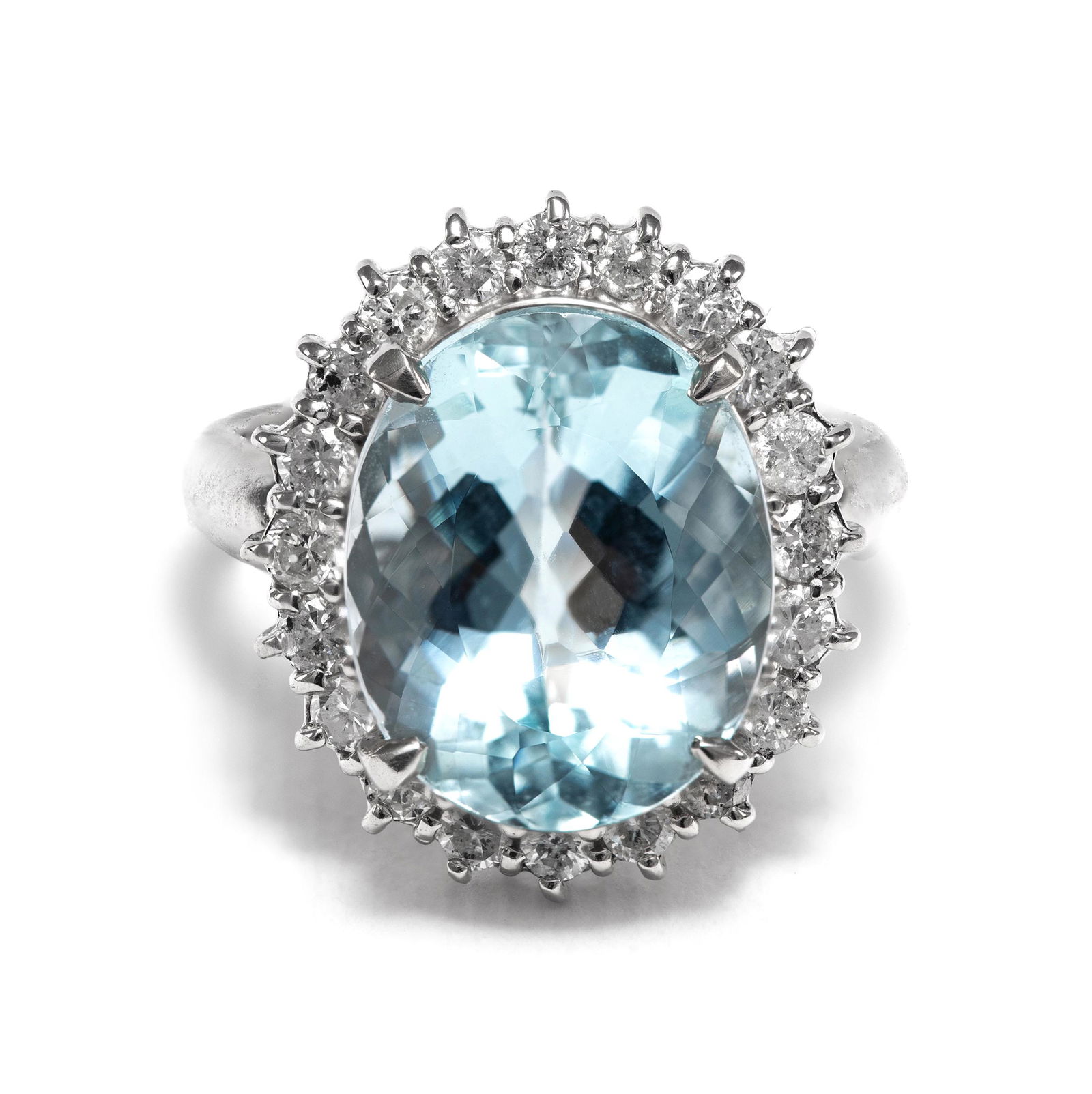 Platinum 900 - 7.47tcw - Aquamarine & Diamond Ring (1 of 6)