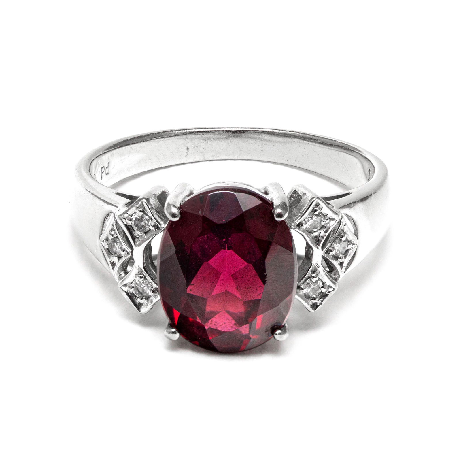 18k White Gold - 3.71tcw - Rhodolite Garnet & Diamond (1 of 6)