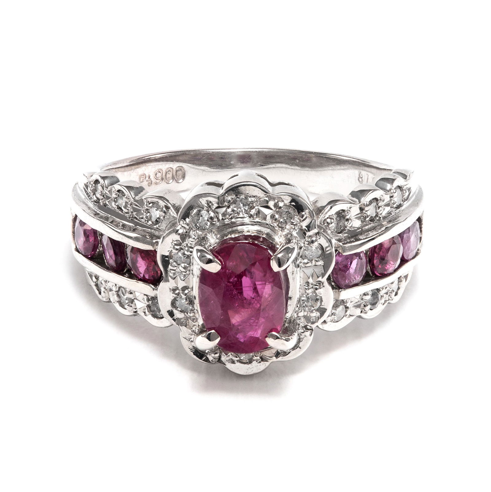 Platinum 900 - 1.68cw - Ruby & Diamond Ring (1 of 6)