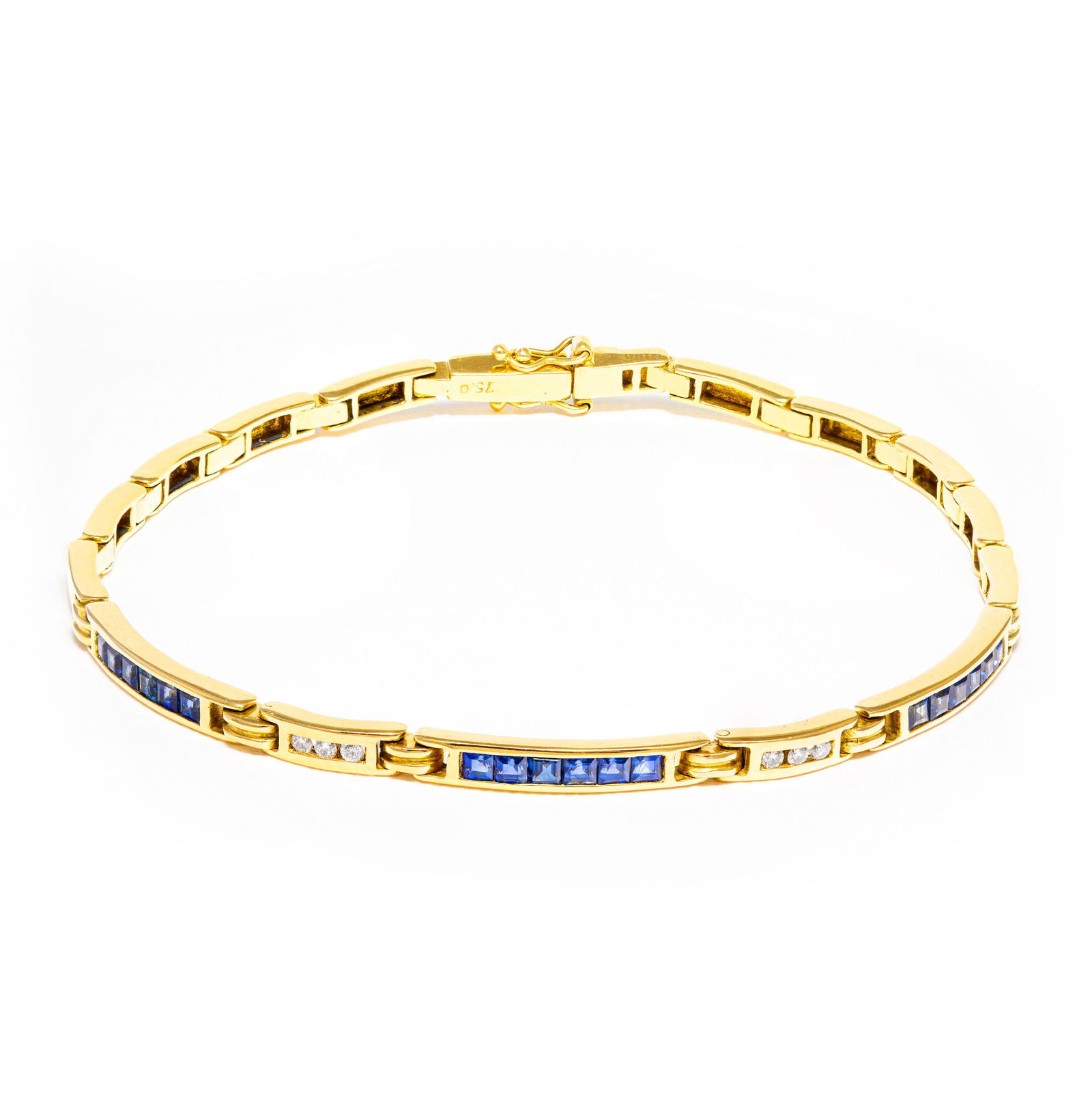 18k Yellow Gold - 1.21cw - Sapphire & Diamond Bracelet (1 of 6)