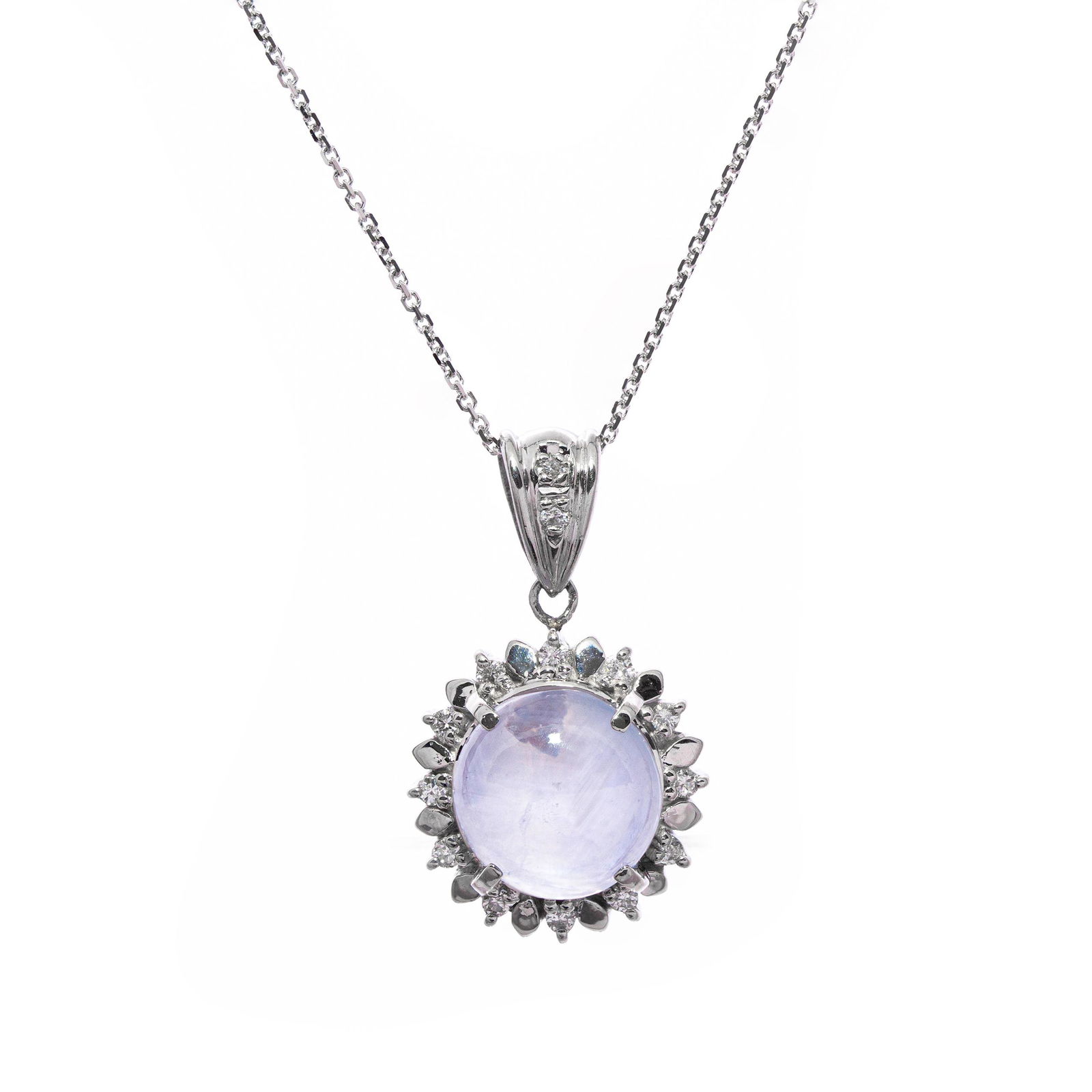Platinum 900 - 6.30tcw -Star Sapphire & Diamond Pendant (1 of 6)