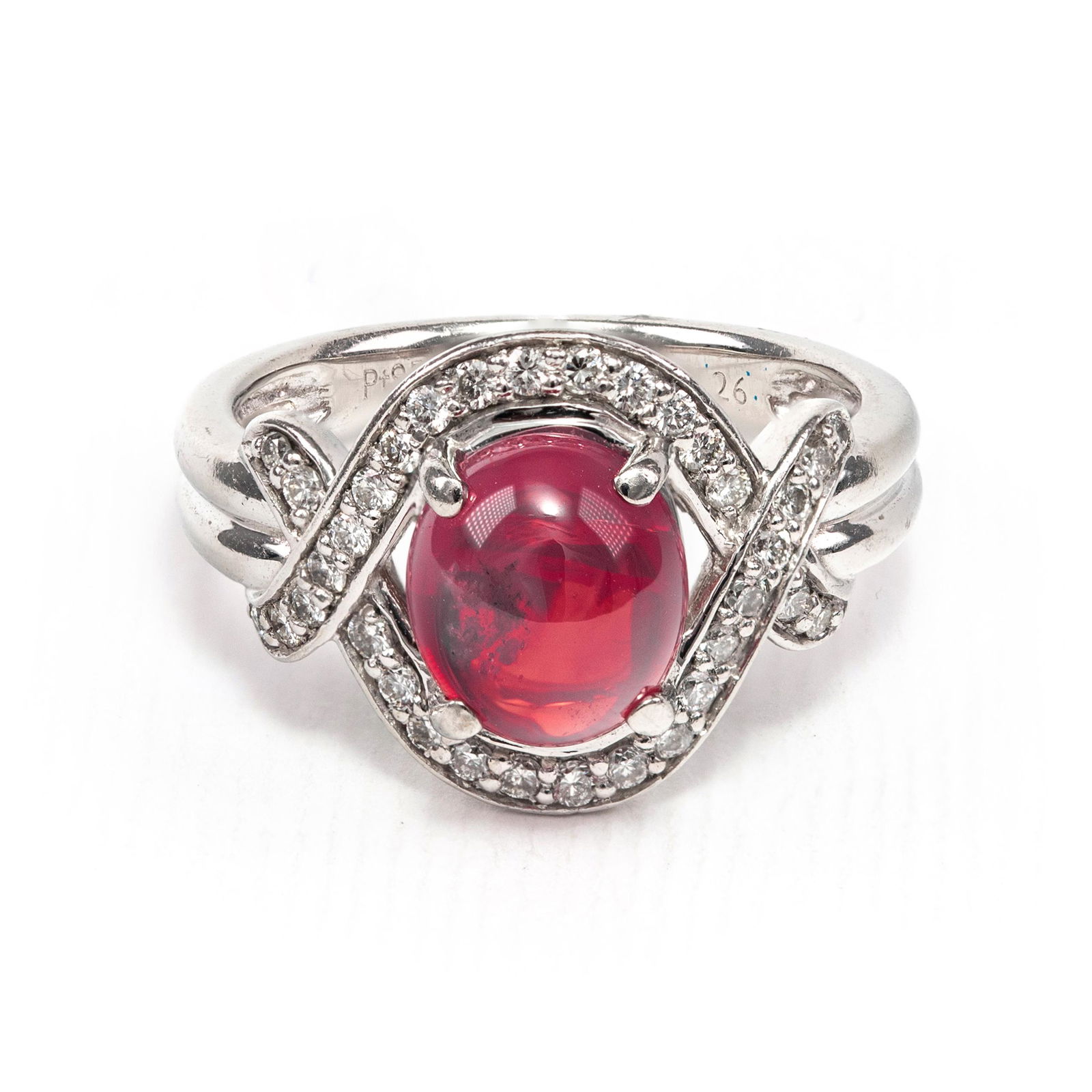 Platinum 950  - 2.64tcw  - Red Spinel & Diamond Ring (1 of 6)