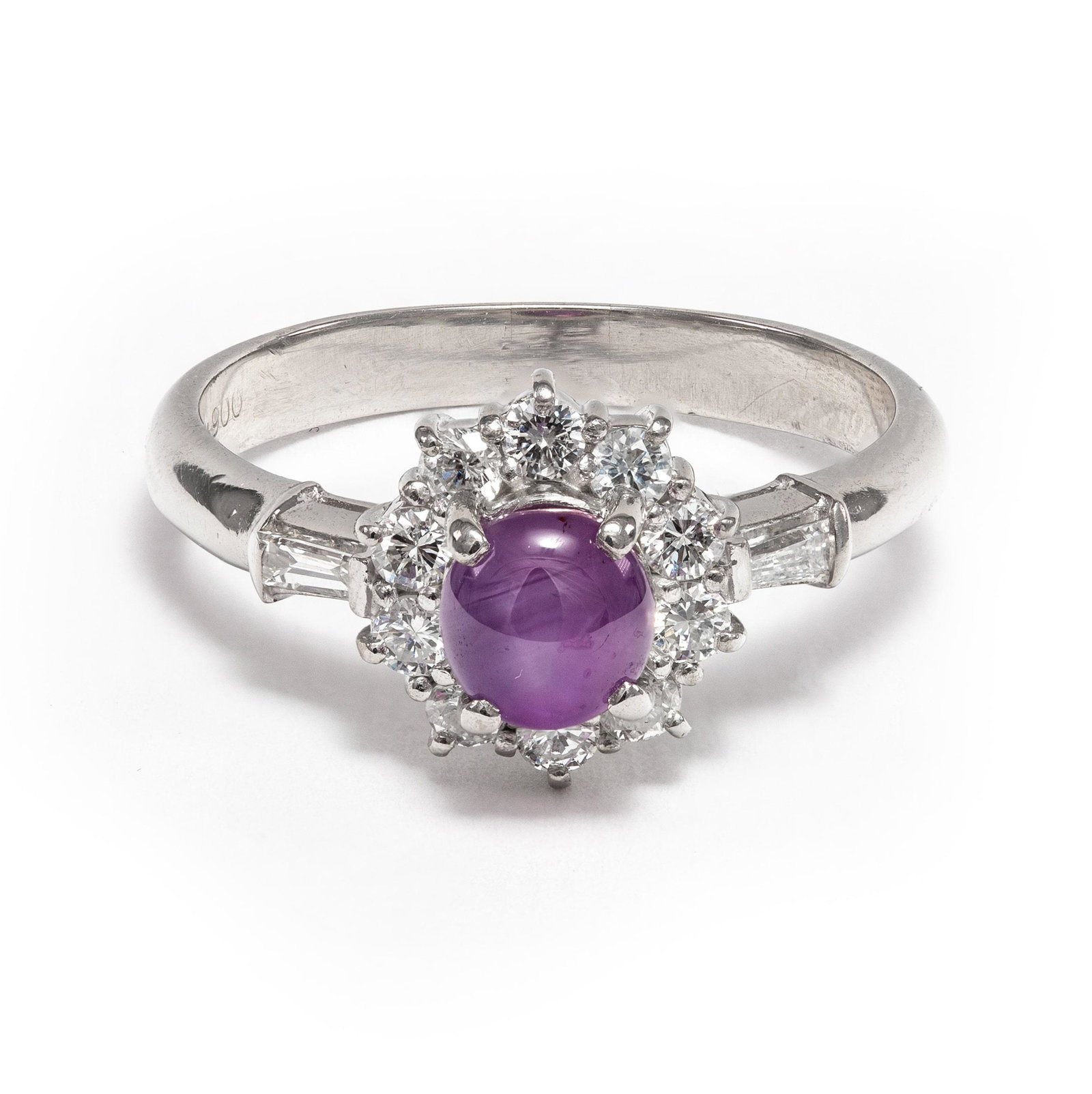 Platinum 900 - 2.01tcw - Star Ruby & Diamond Ring (1 of 6)