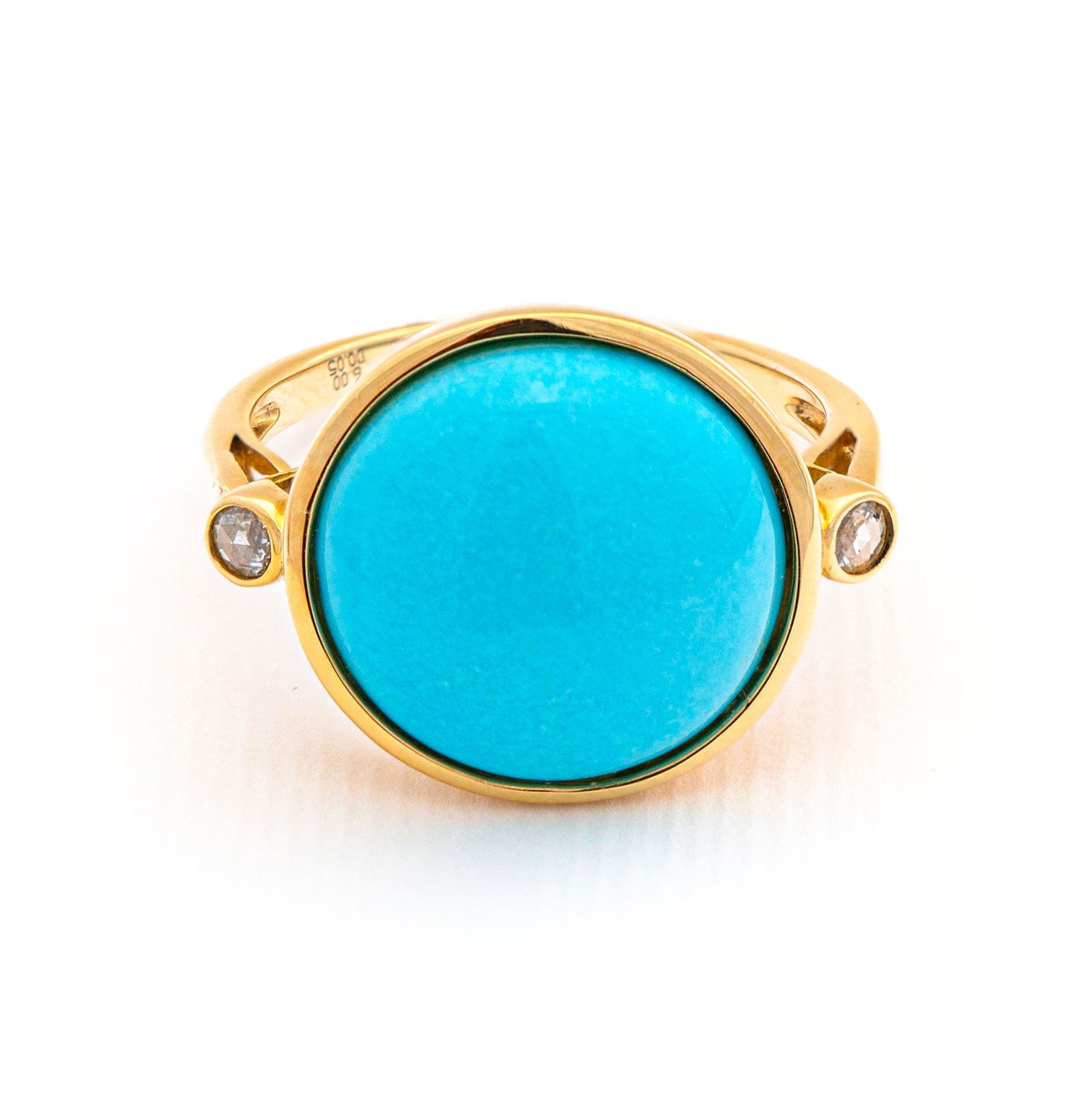 18k Yellow Gold - 6.05tcw - Turquoise & Diamond Ring (1 of 7)