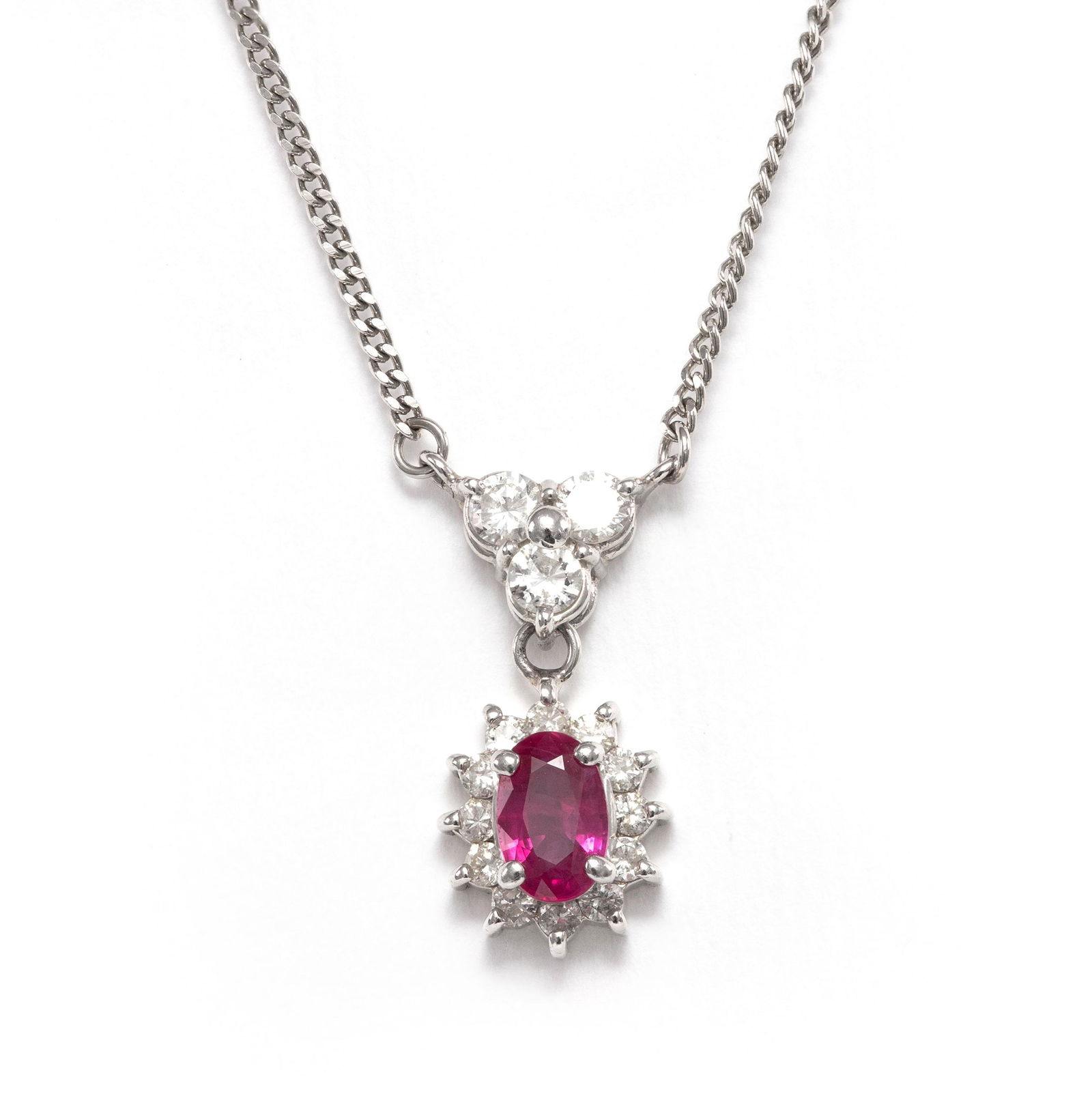 Platinum 850 - 1.05tcw - Ruby & Diamond Pendant (1 of 6)