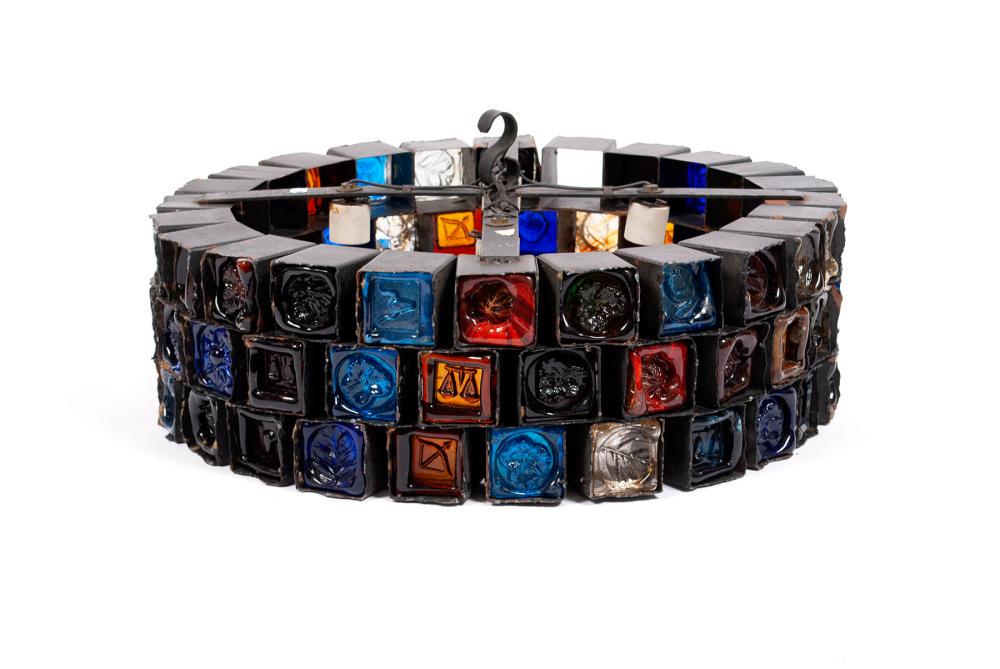 ERIK HOGLUND (1932-1988) FOR BODA ZODIAC CHANDELIER (1 of 6)