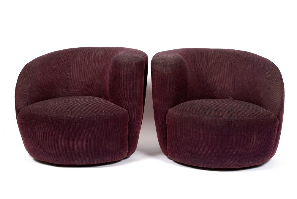 VLADIMIR KAGAN PAIR NAUTILUS SWIVEL CHAIRS (1 of 4)