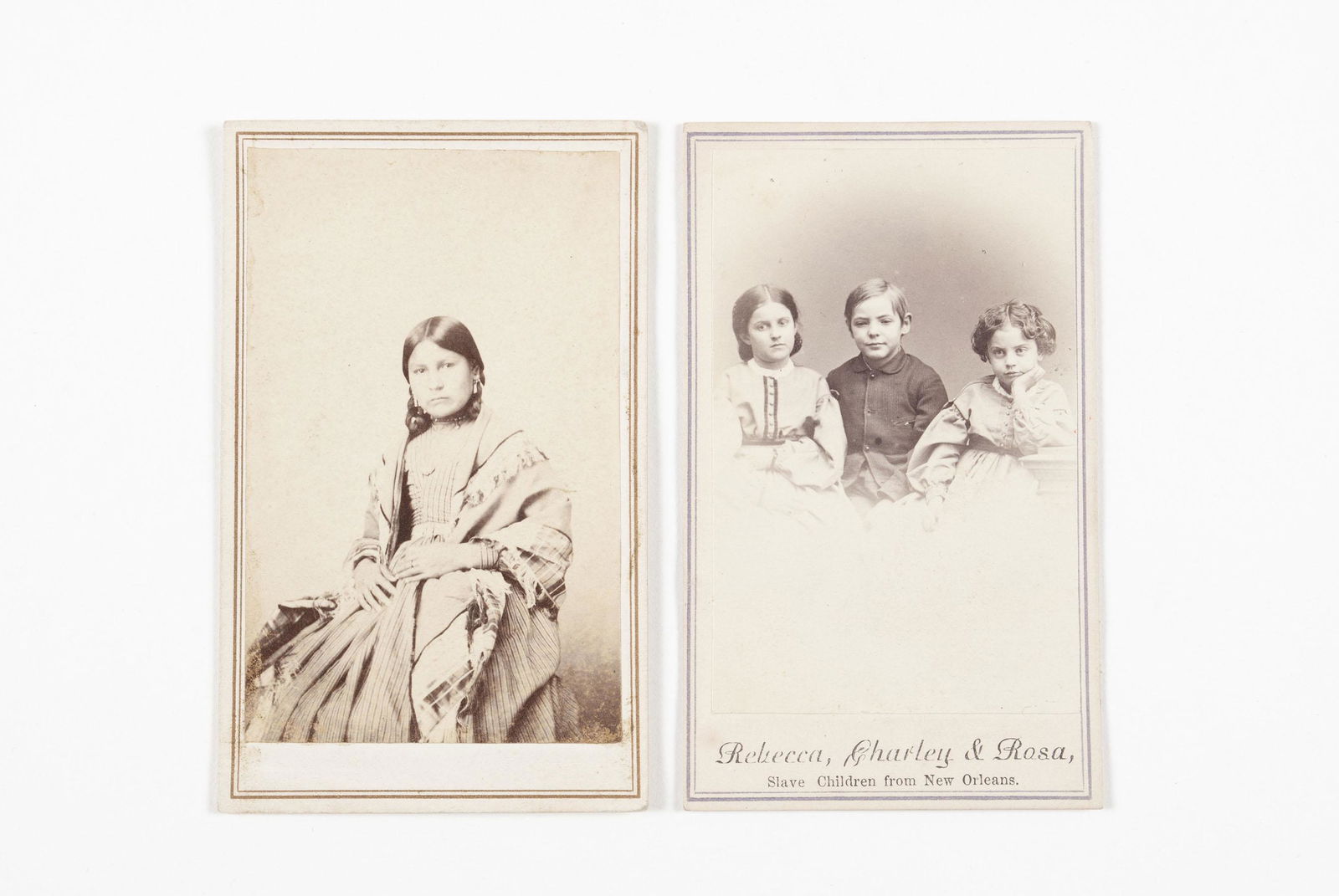 TWO SMALL STUDIO CABINET CARD PHOTOS (1 of 5)