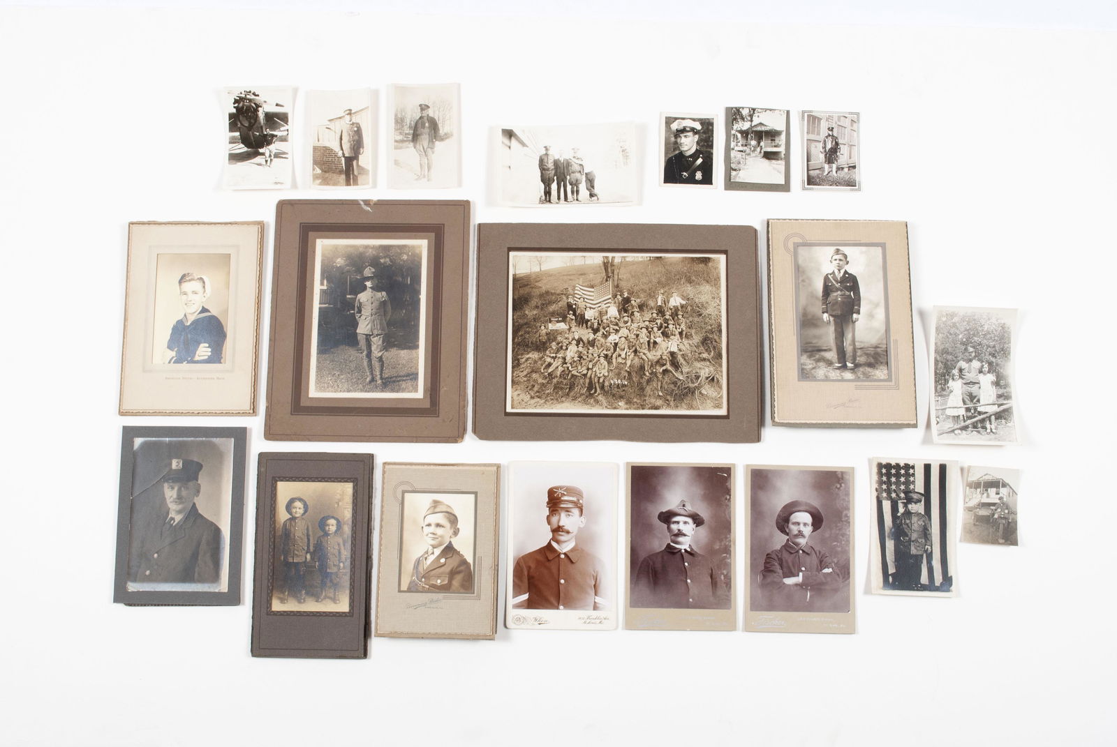ASSORTMENT OF MILITARY, POLICE, AND BOY SCOUT PHOTOS (1 of 8)