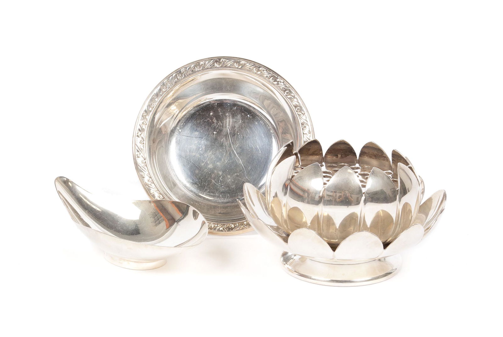 REED AND BARTON SILVER LOTUS FLOWER FROG AND DISH (1 of 7)