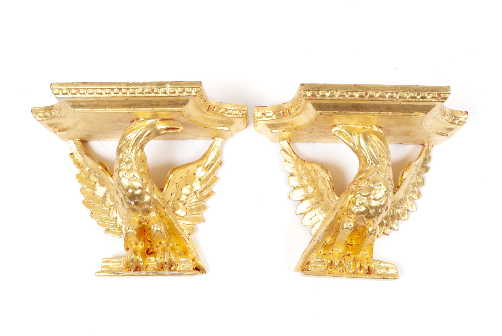 PAIR OF GILTWOOD EAGLE FORM WALL BRACKETS (1 of 4)
