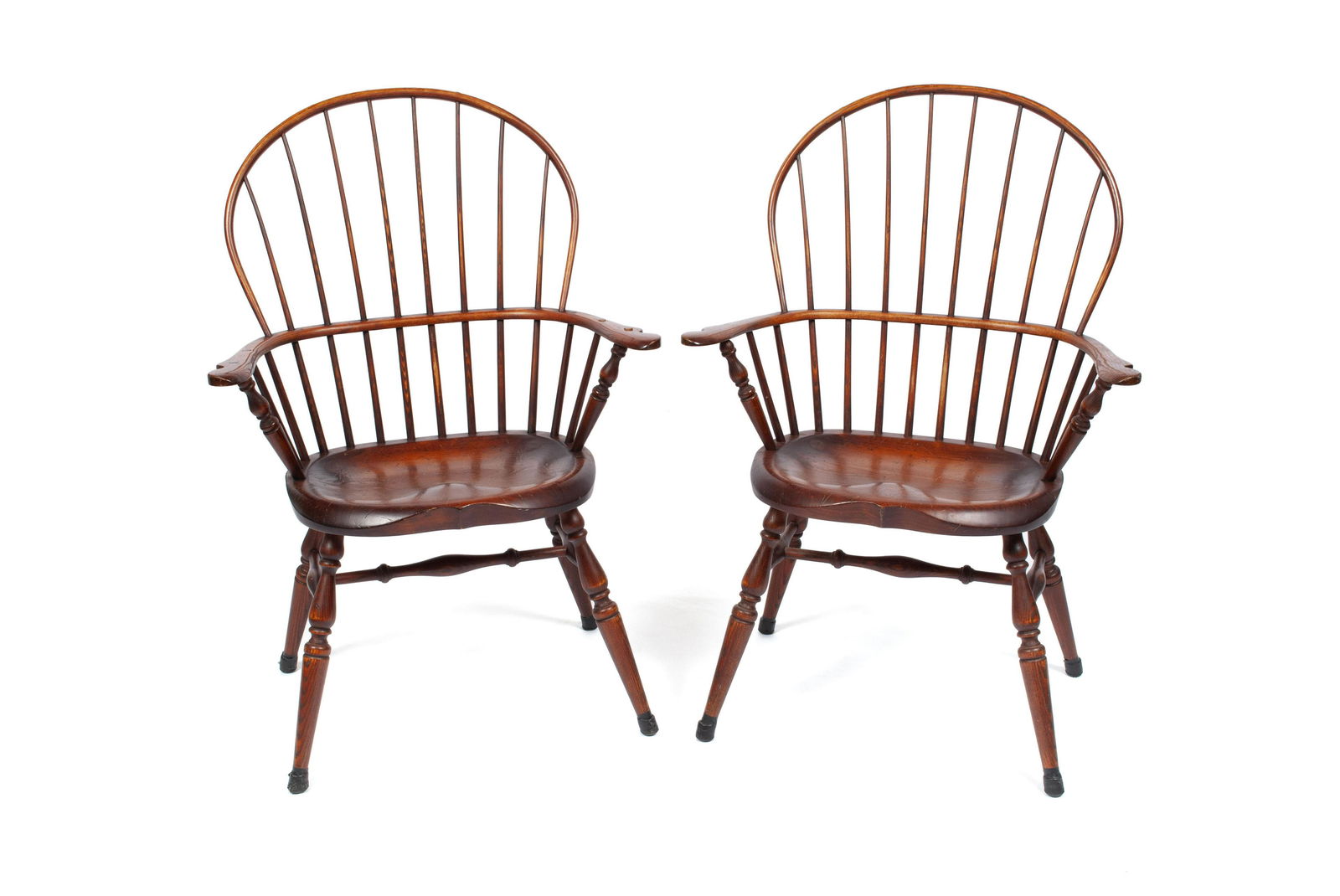 PAIR OF CUSTOM WINDSOR ARMCHAIRS BY J. BROWN, (1 of 7)