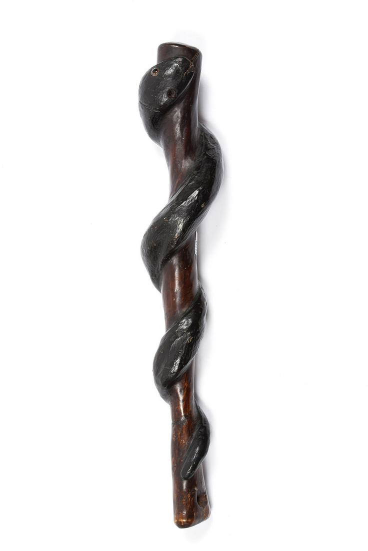 FOLK ART SNAKE CARVED SHILLELAGH (1 of 5)