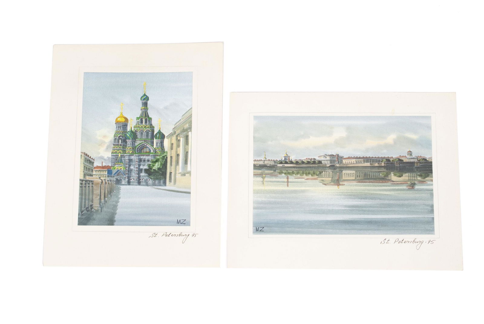 TWO RUSSIAN WATERCOLORS ON PAPER (1 of 3)