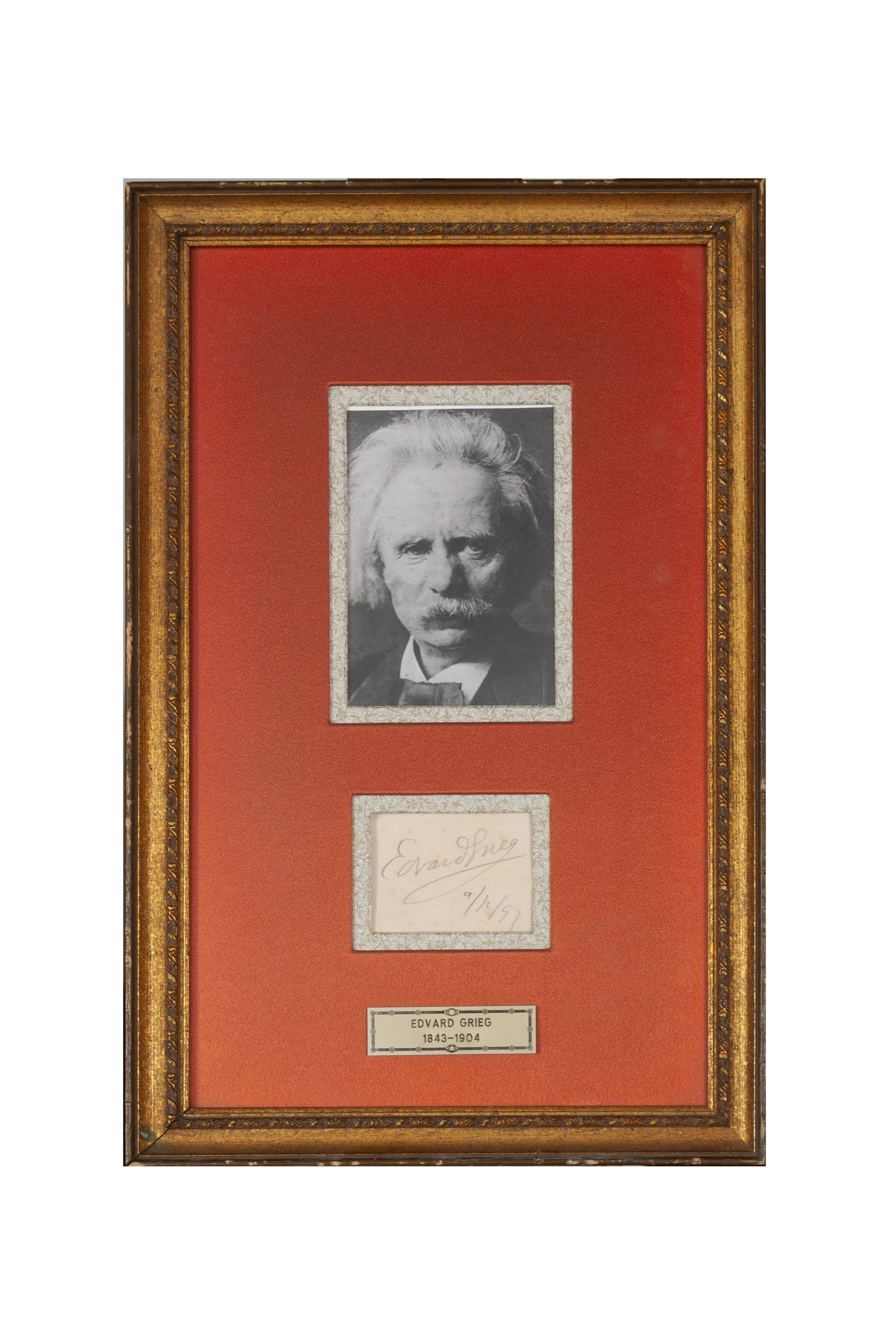 FRAMED EDVARD GRIEG SIGNATURE WITH PHOTO (1 of 4)