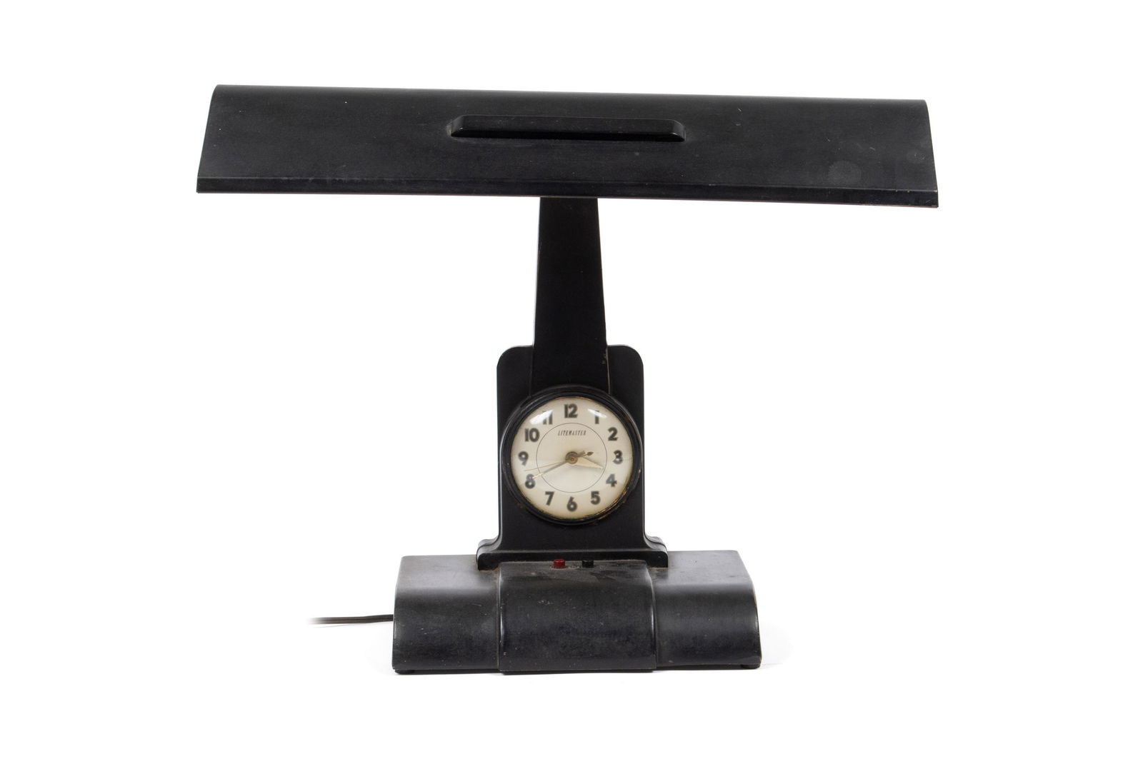 VINTAGE LITEMASTER INDUSTRIAL DESK LAMP WITH CLOCK (1 of 4)