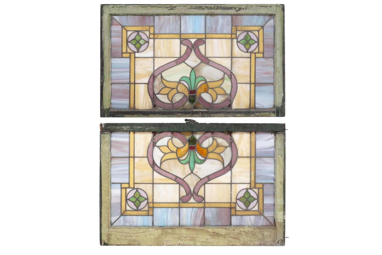 PAIR OF FULL STAINED GLASS WINDOWS (1 of 11)