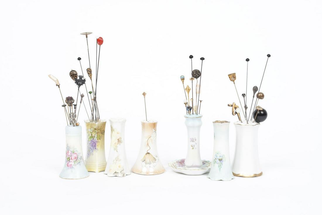 ASSORTED HAT PIN HOLDERS AND HAT PINS (1 of 6)