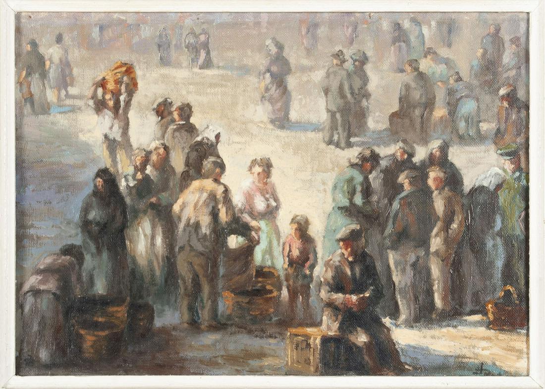 STREET SCENE OIL ON CANVAS (1 of 5)