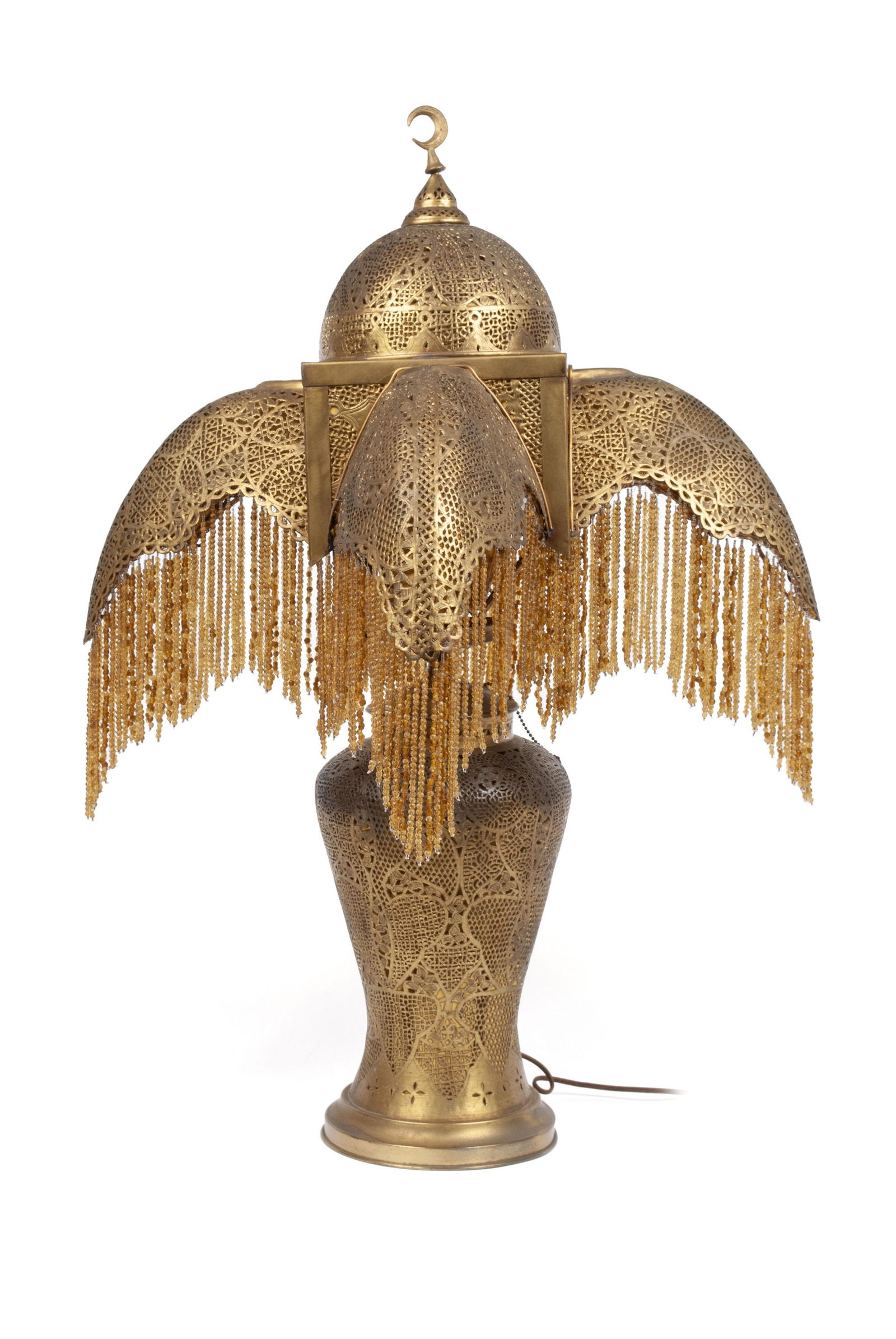 MOORISH PIERCED BRASS TABLE LAMP (1 of 5)