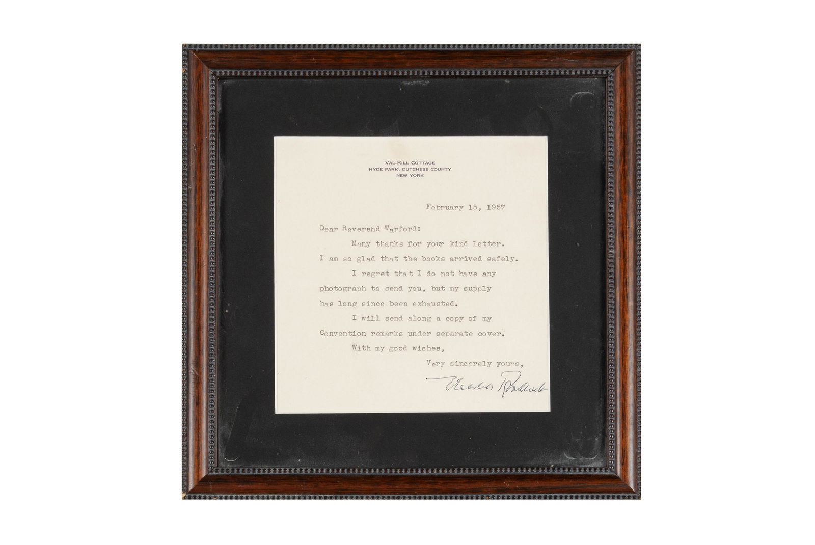ELEANOR ROOSEVELT SIGNED LETTER (1 of 4)