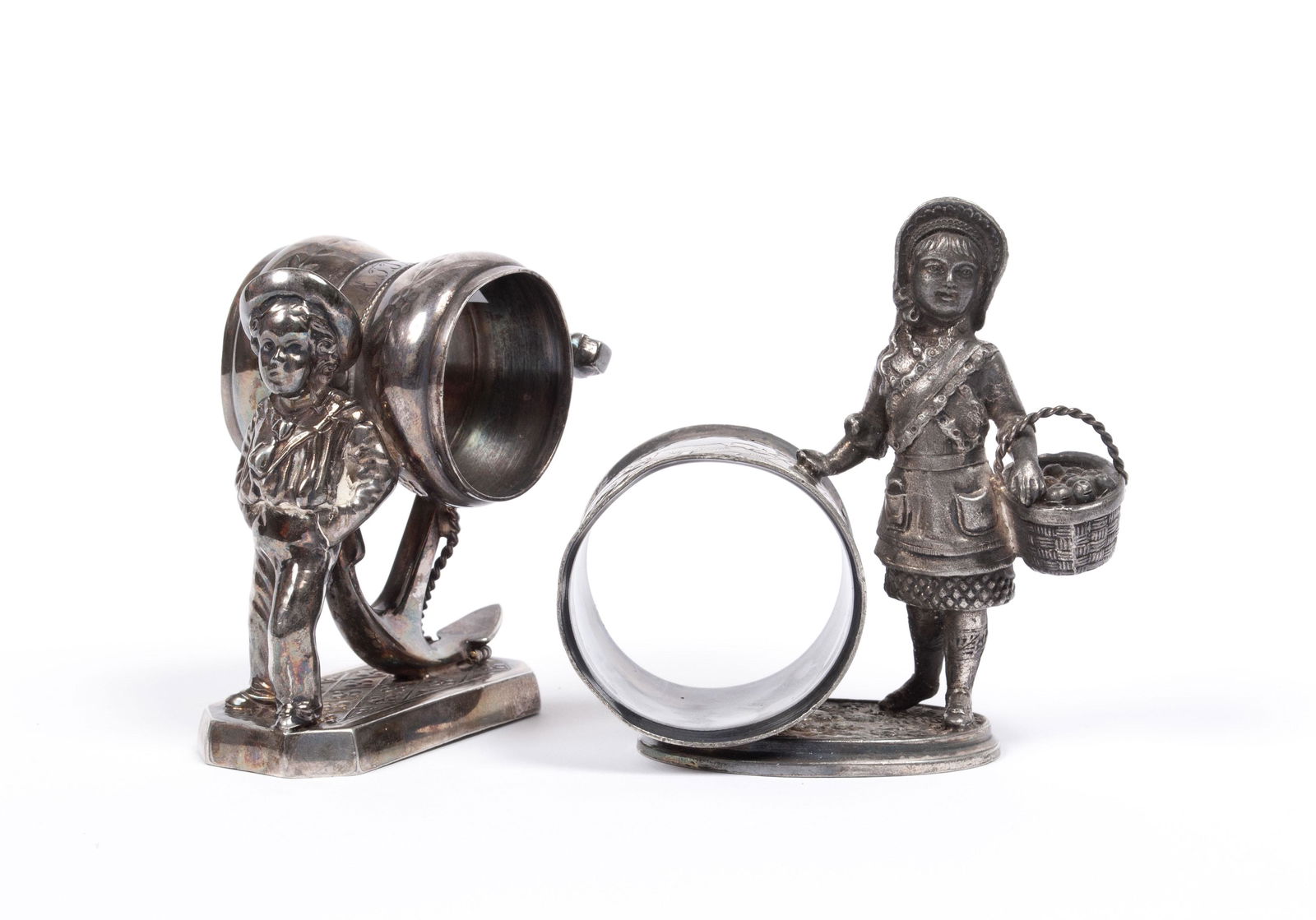 TWO AMERICAN VICTORIAN FIGURAL NAPKIN RINGS (1 of 7)