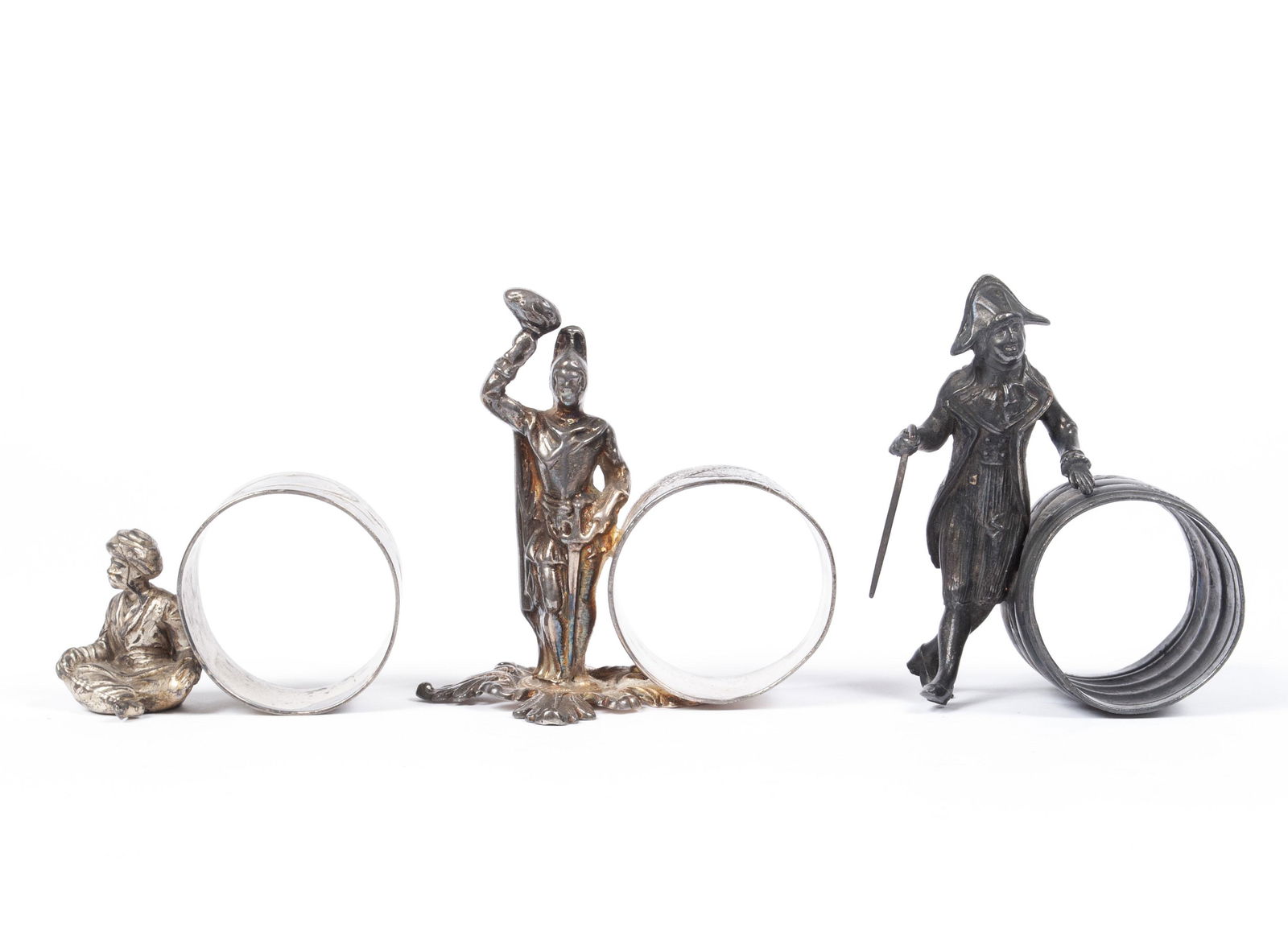 THREE NAPKIN RINGS WITH VARIOUS FIGURES (1 of 5)