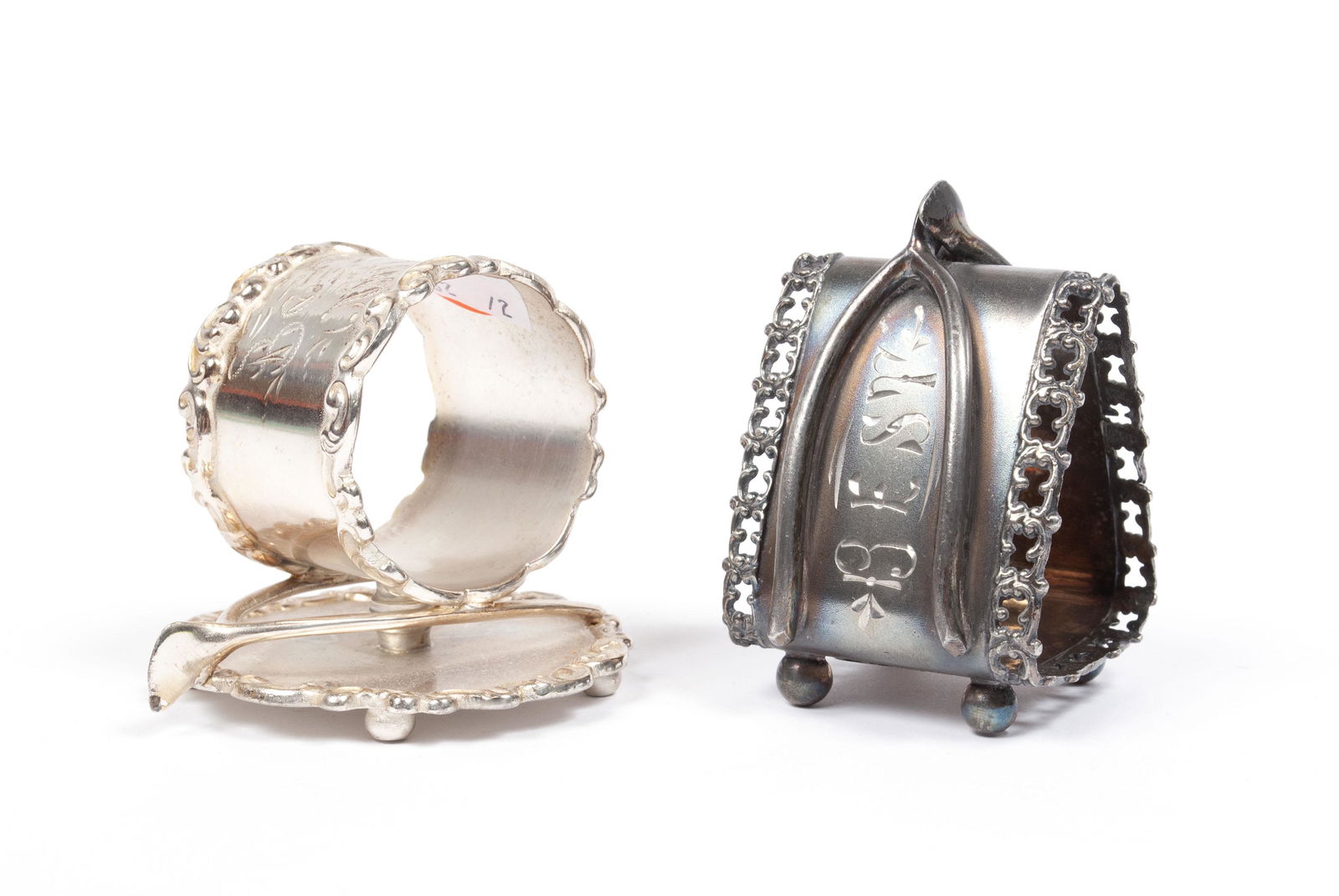 TWO "BEST WISHES" NAPKIN RINGS (1 of 5)