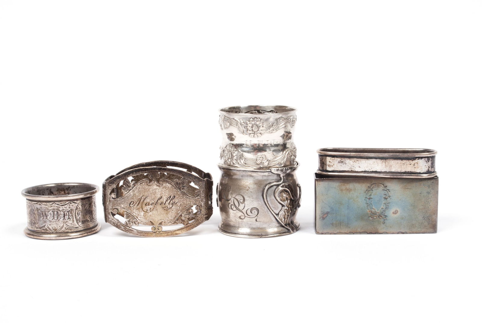 SIX ASSORTED STERLING NAPKIN RINGS (1 of 7)