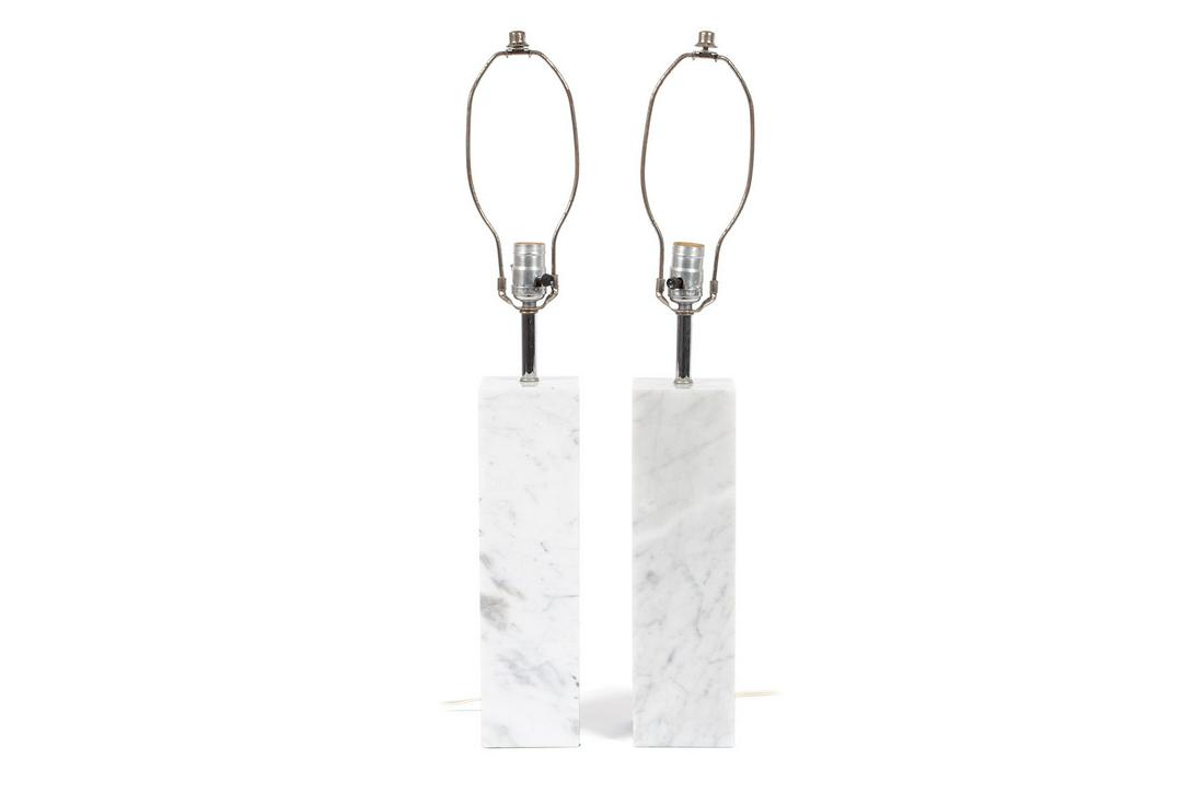 PAIR ROBERT SONNEMAN MARBLE LAMPS (1 of 4)