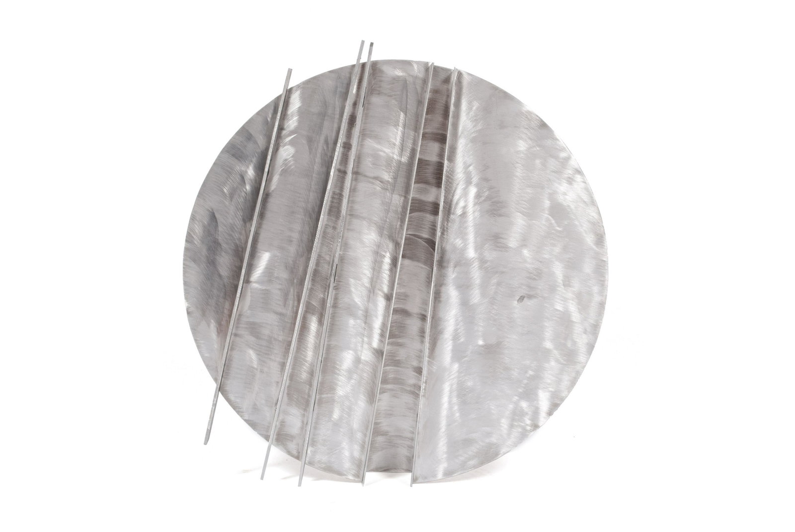 KENT SMITH (AMERICAN, 20TH CENTURY): KENT SMITH (AMERICAN, 20TH CENTURY) Circle #81 Brushed stainless steel, inscribed signature to reverse. Welded strips to a circular form.Provenance: collection of Dr. Albert de la Chapelle and Dr. Cla