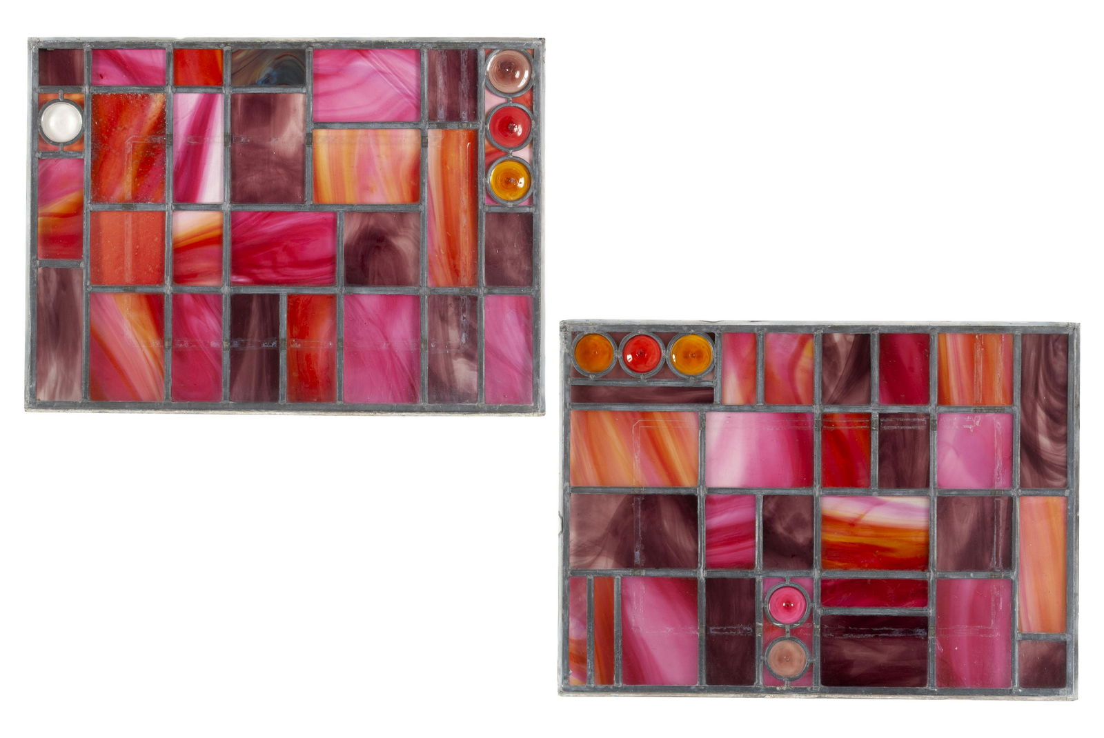 PAIR OF STAINED GLASS WINDOWS (1 of 8)