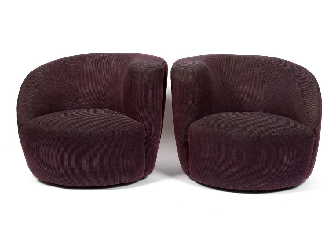 VLADIMIR KAGAN PAIR NAUTILUS SWIVEL CHAIRS (1 of 4)