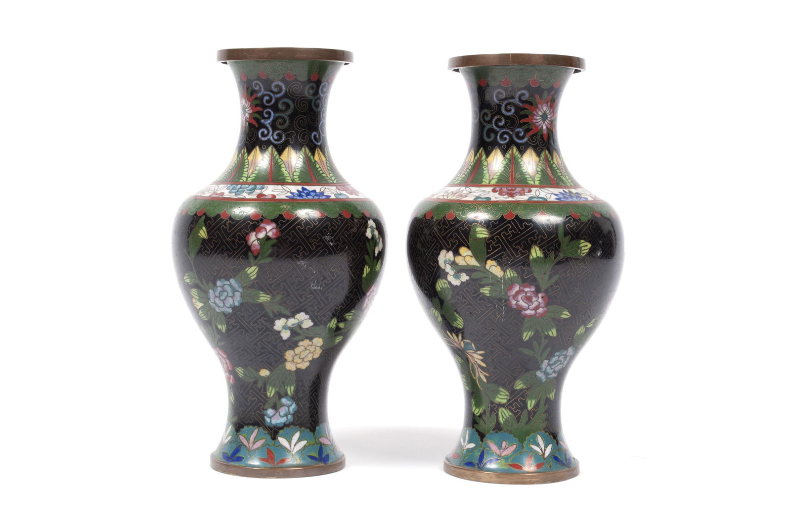 PAIR OF CHINESE CLOSIONNE VASES (1 of 5)
